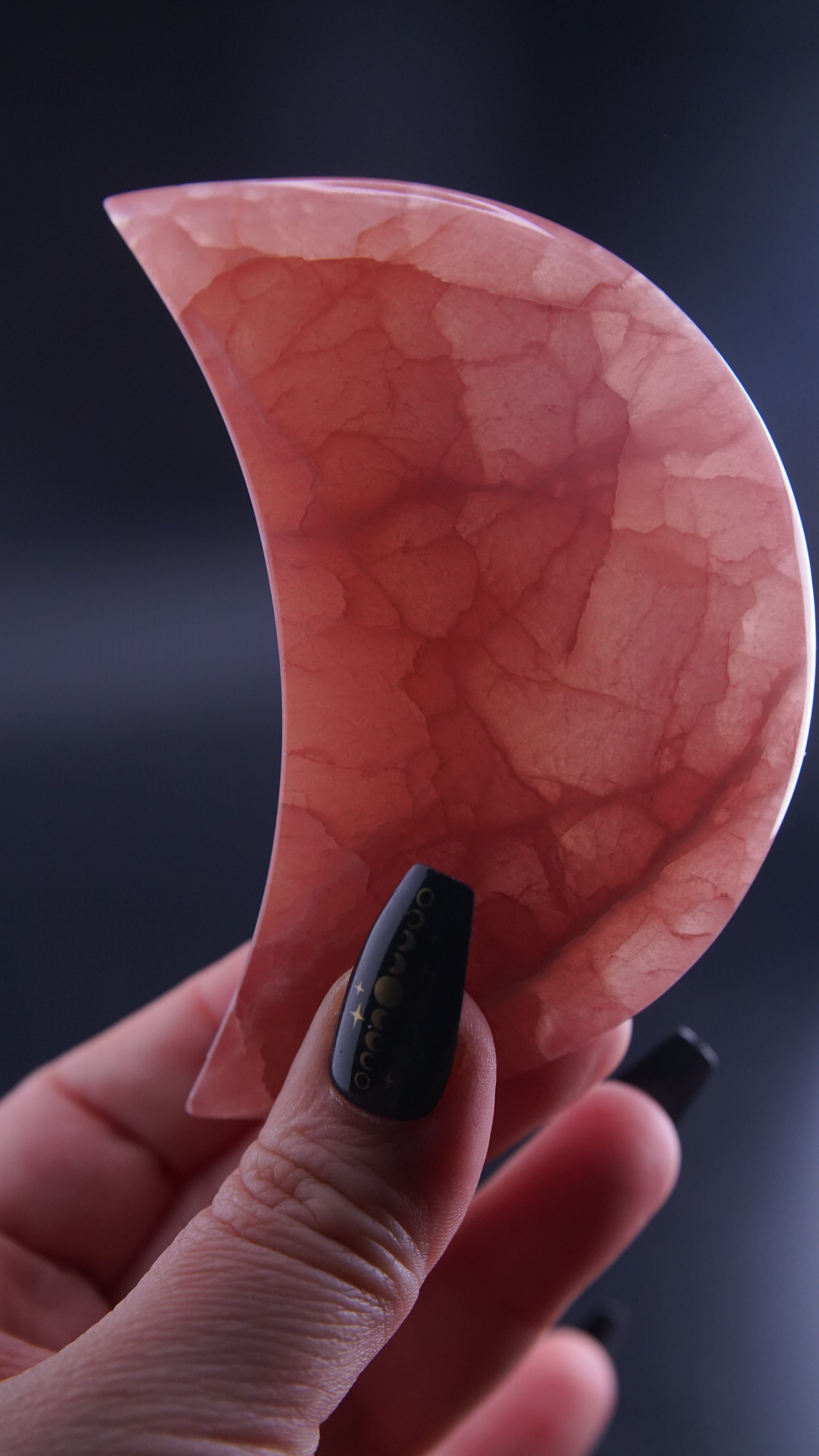 Rose Calcite Moon From Pakistan