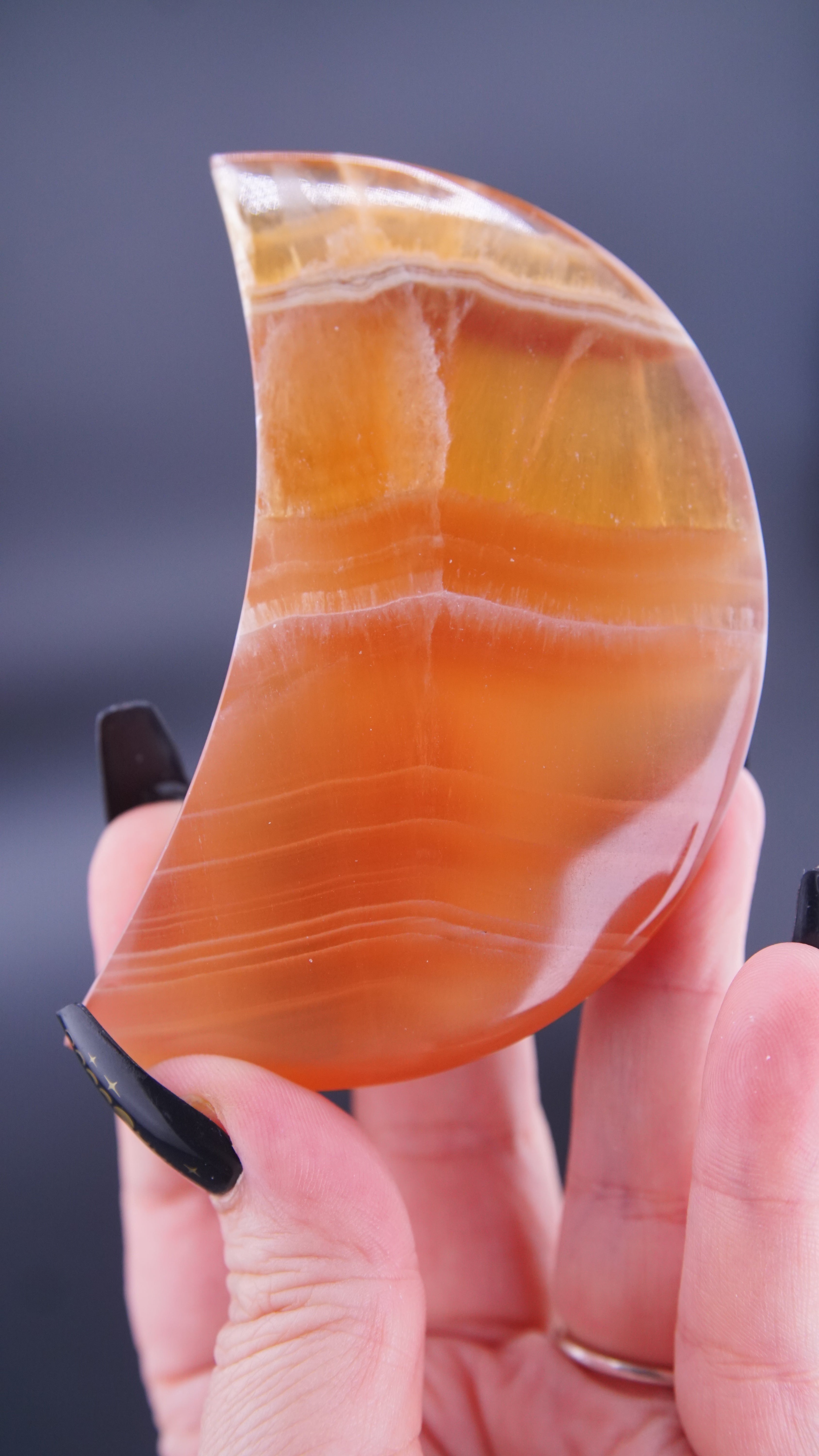 Honey Calcite Moon From Pakistan