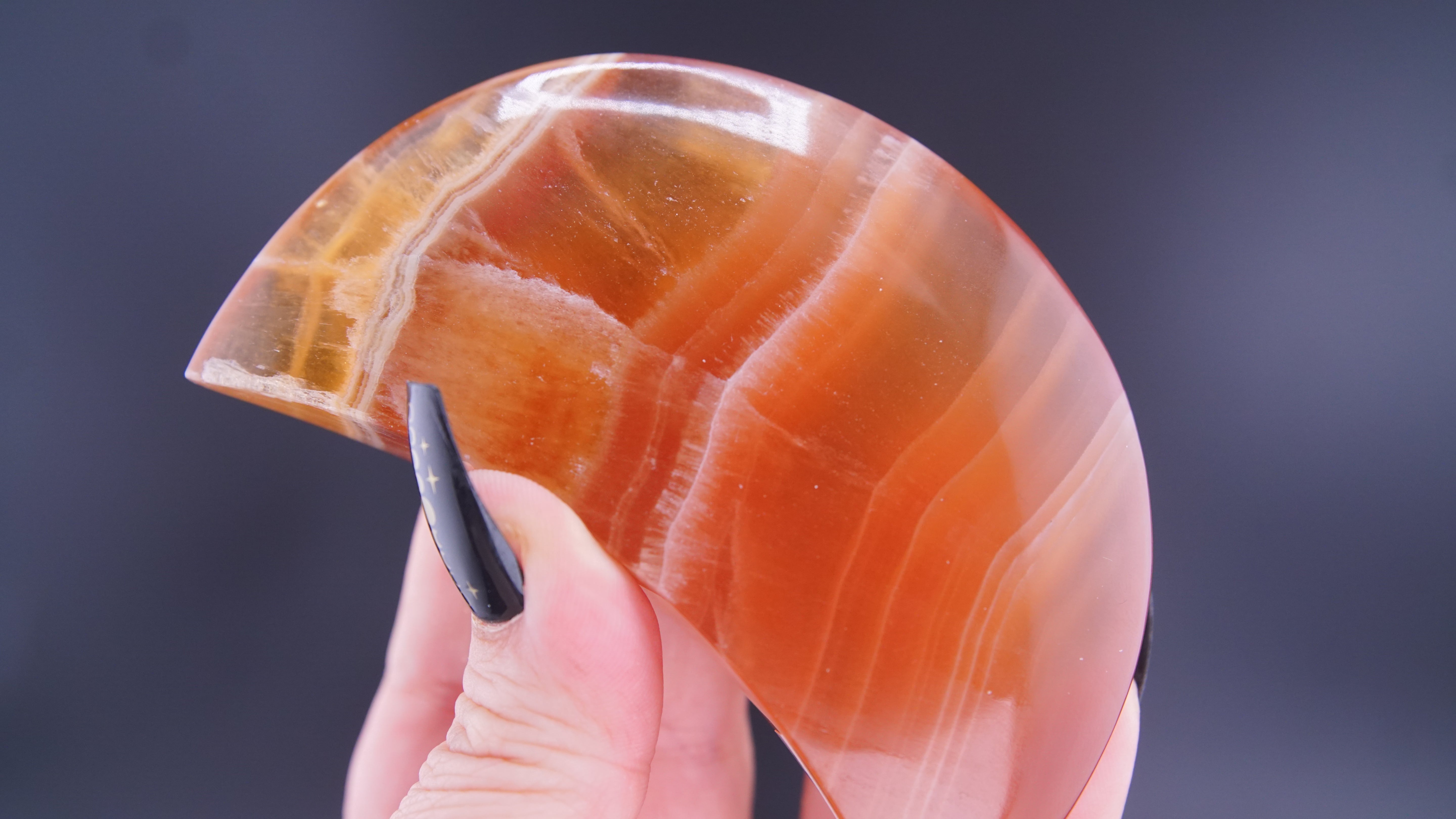 Honey Calcite Moon From Pakistan