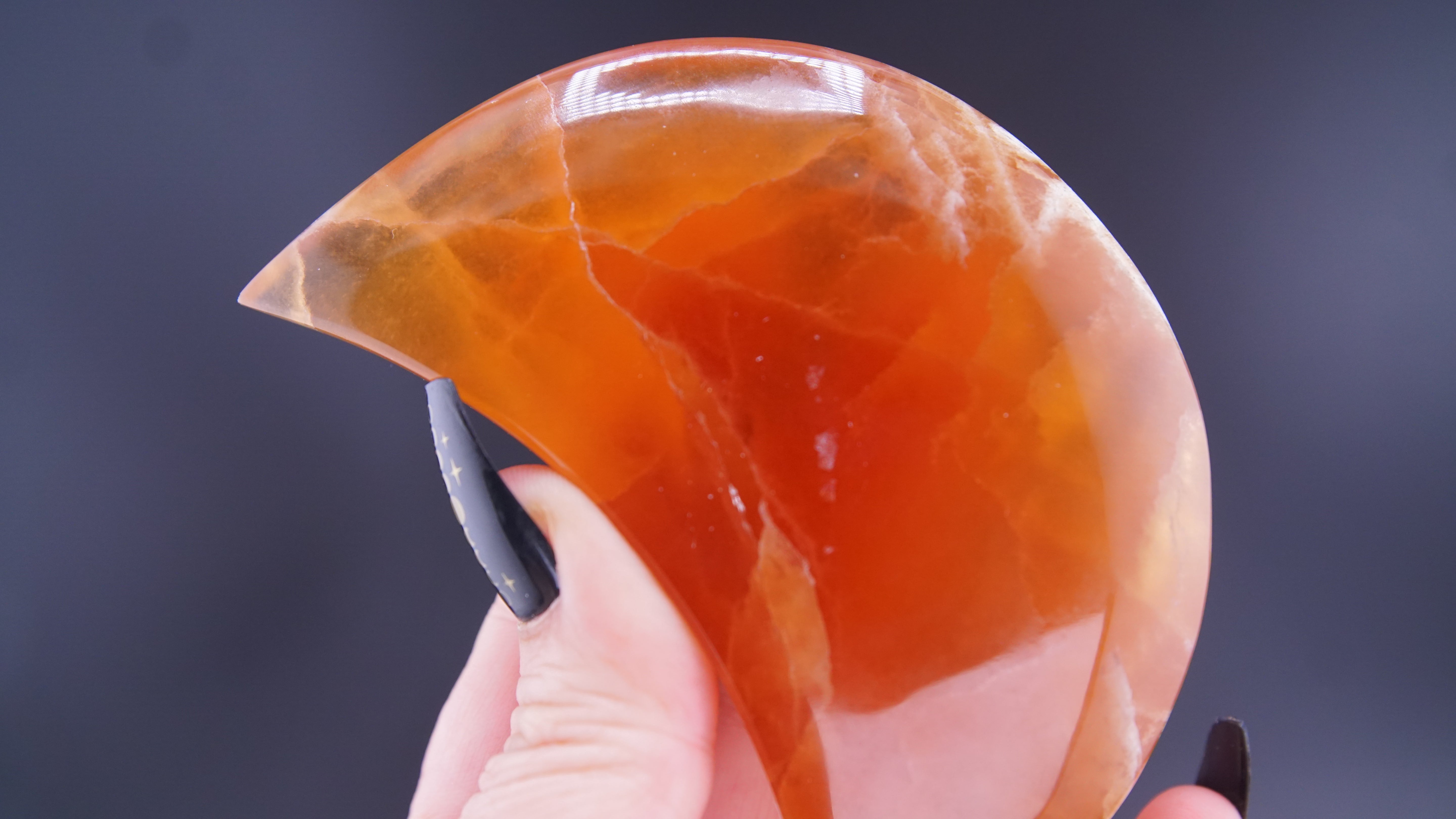 Honey Calcite Moon From Pakistan