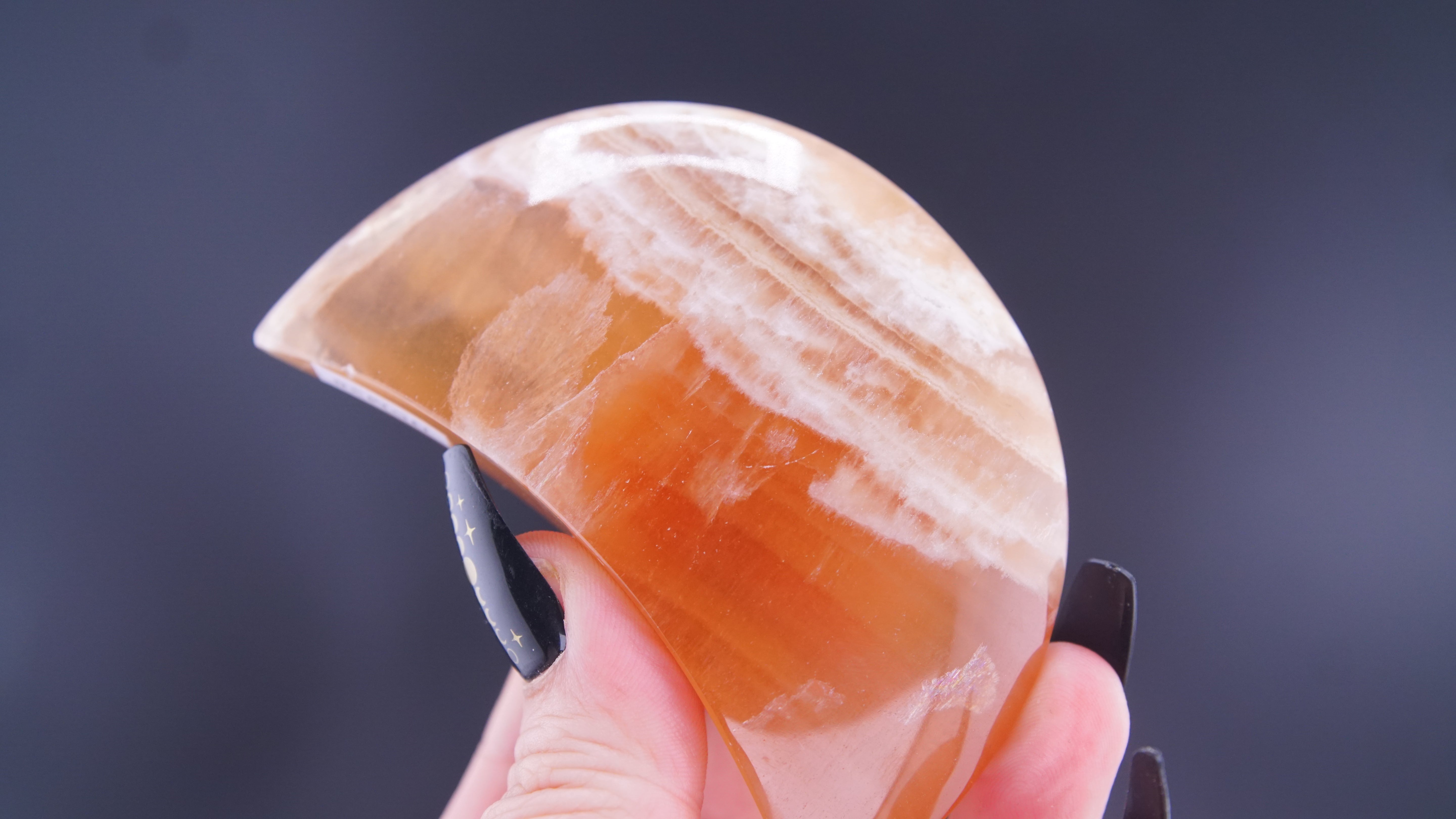 Honey Calcite Moon From Pakistan