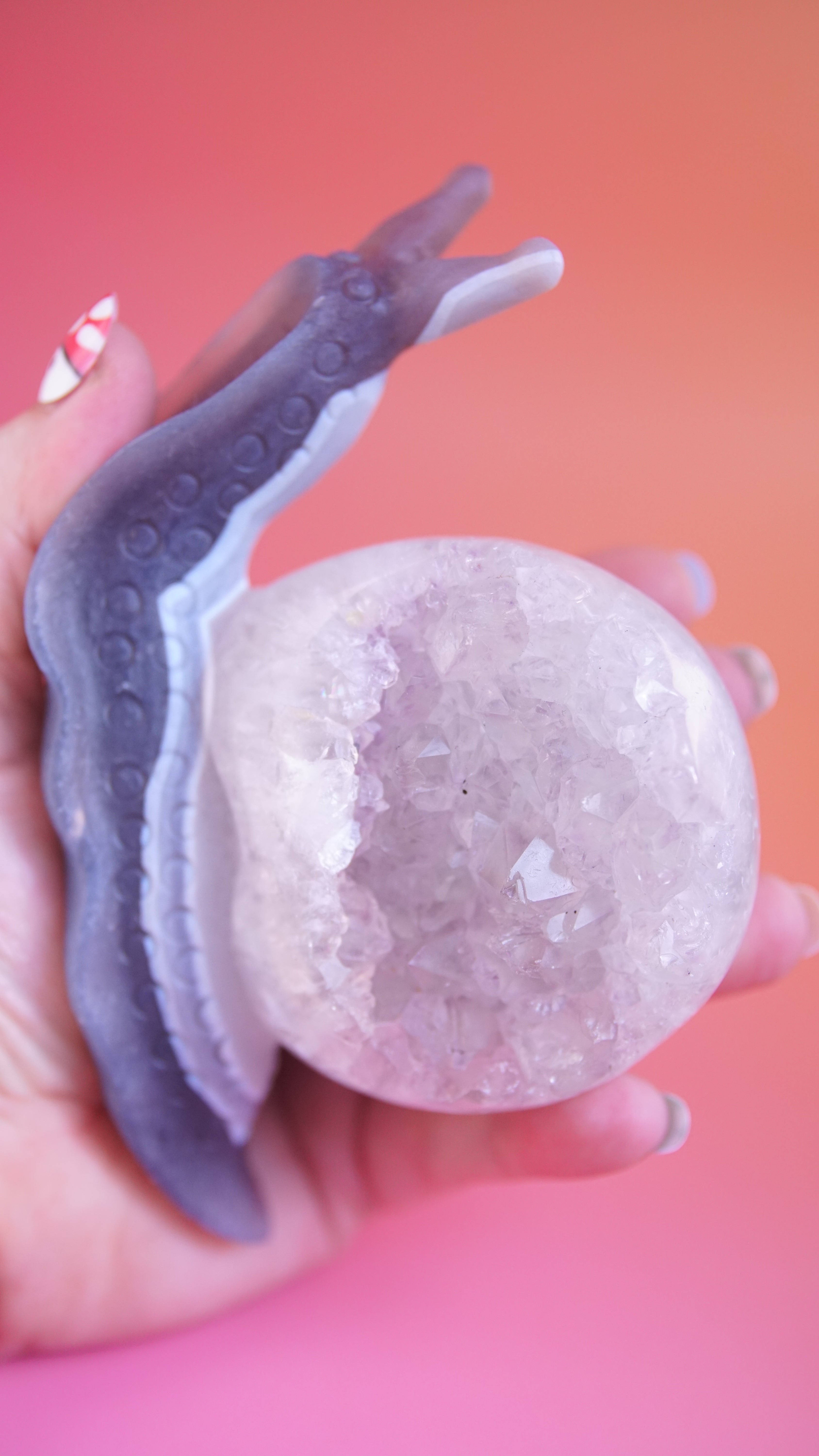 Gorgeous Agate Boutique Snail Carving | Crystal Carving Statement Piece