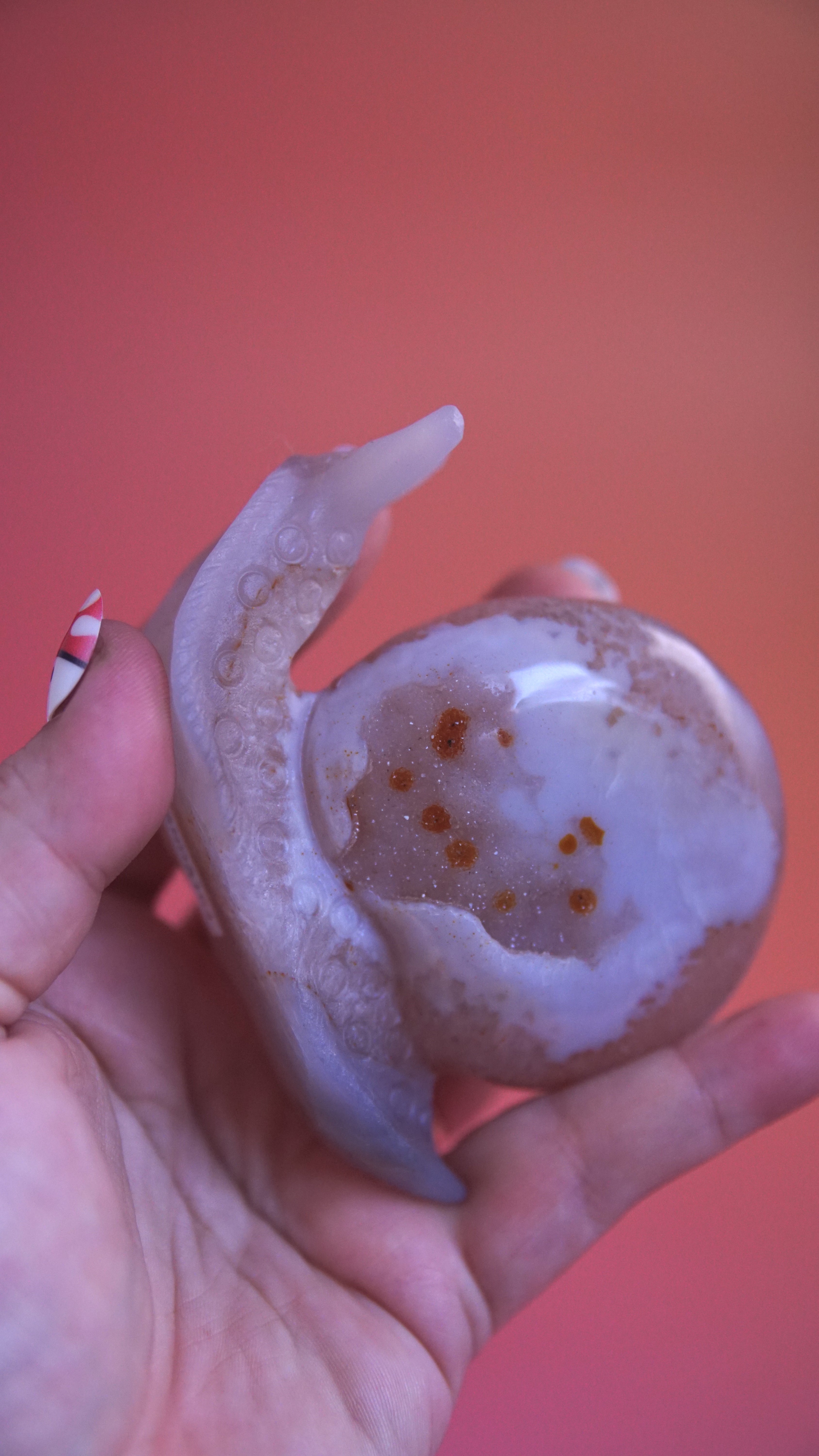 Gorgeous Agate Boutique Snail Carving | Crystal Carving Statement Piece