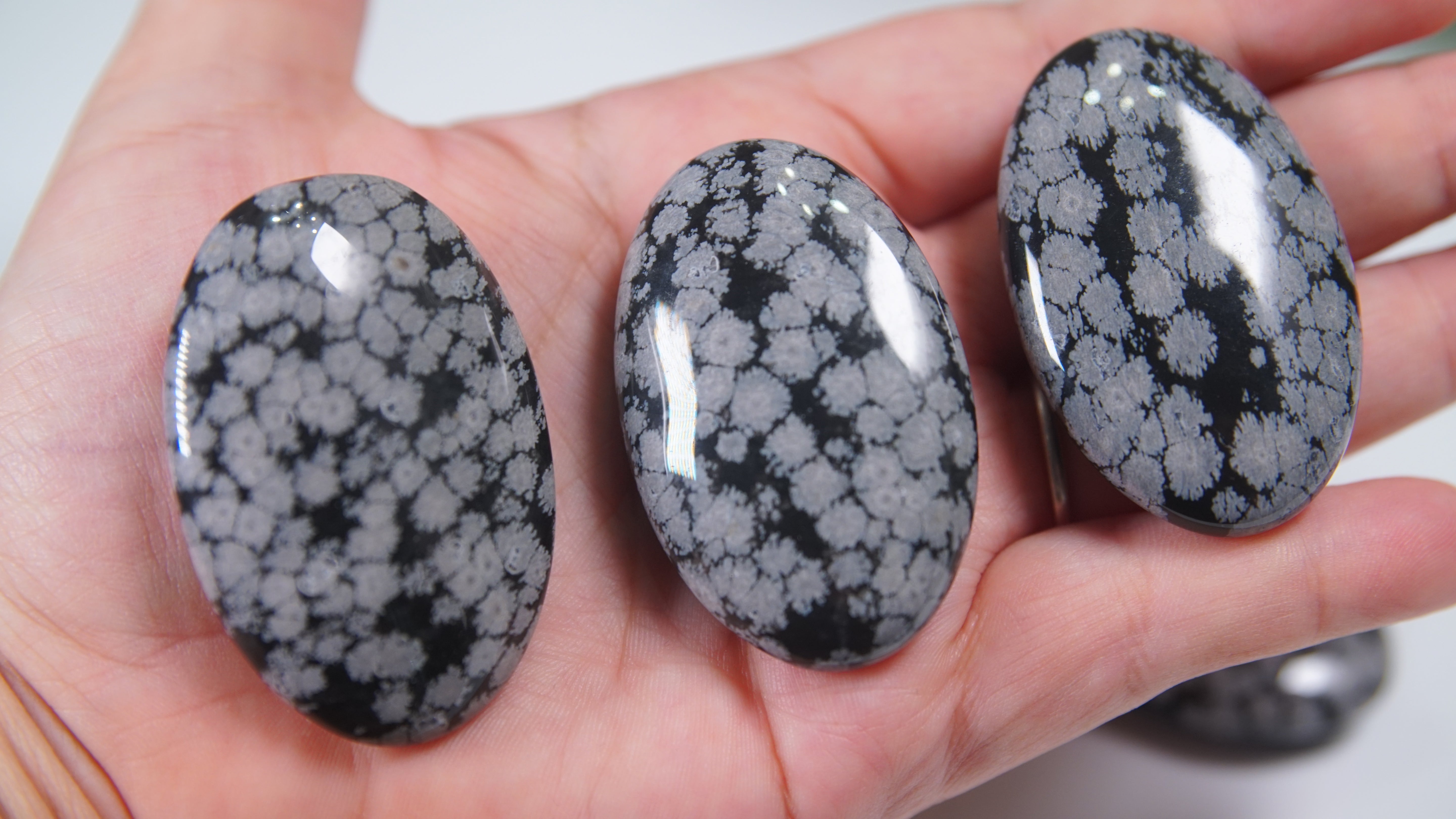 Snowflake Obsidian Palm Stones - Intuitively Selected