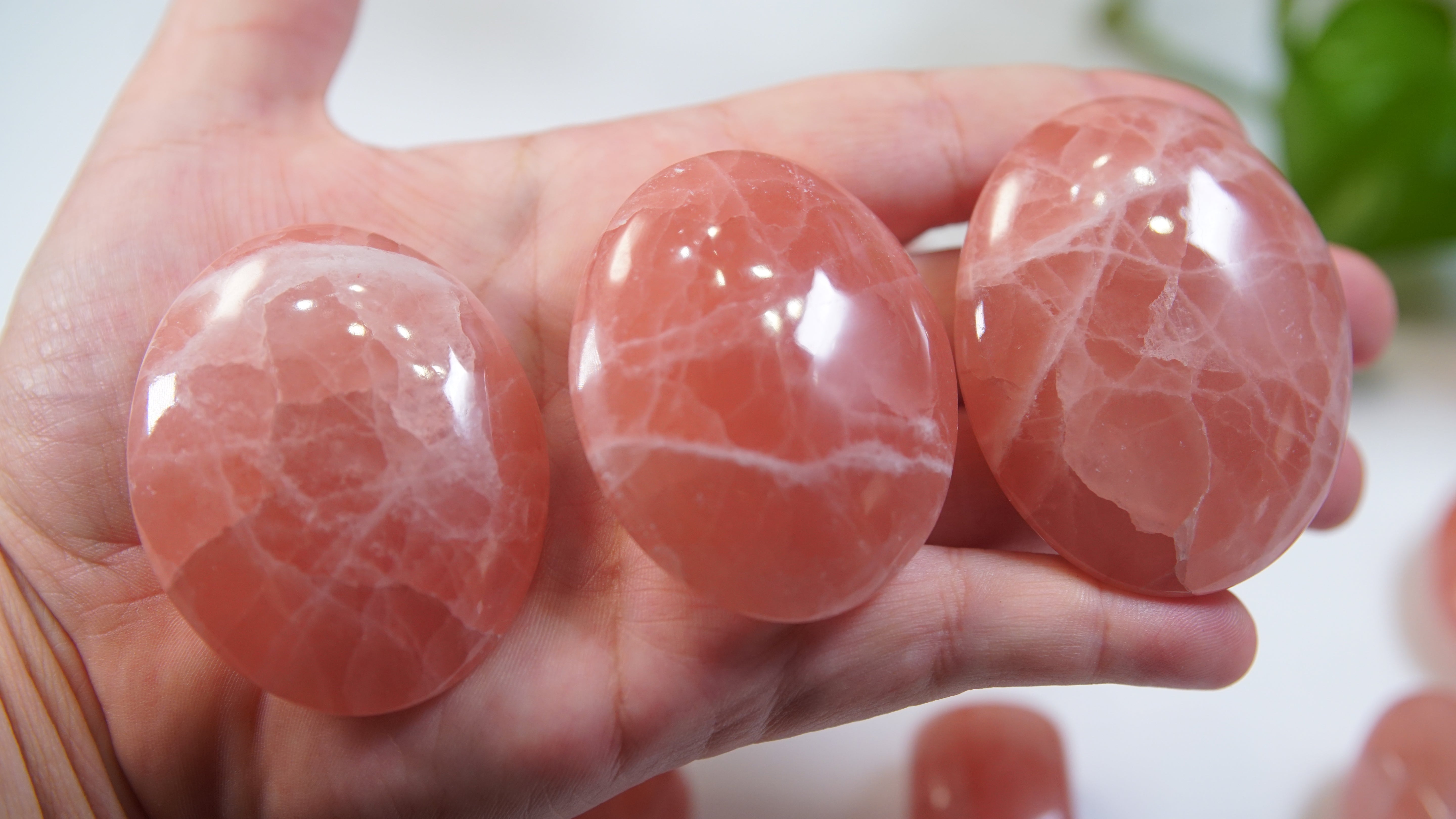 Rose Calcite Palms & Tumbles From Pakistan - Intuitively Selected