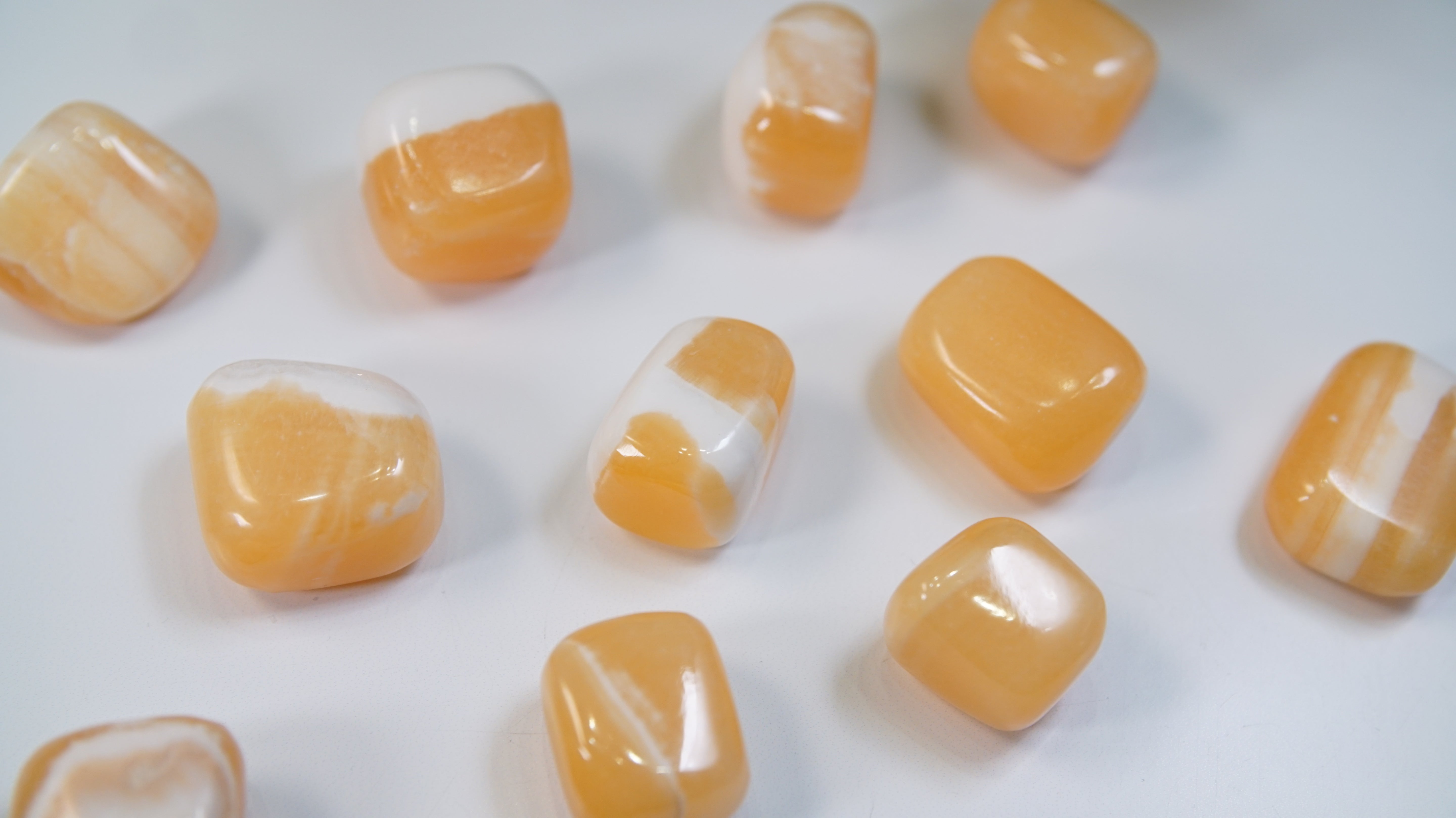 Orange Calcite Tumbles From Pakistan - Intuitively Selected