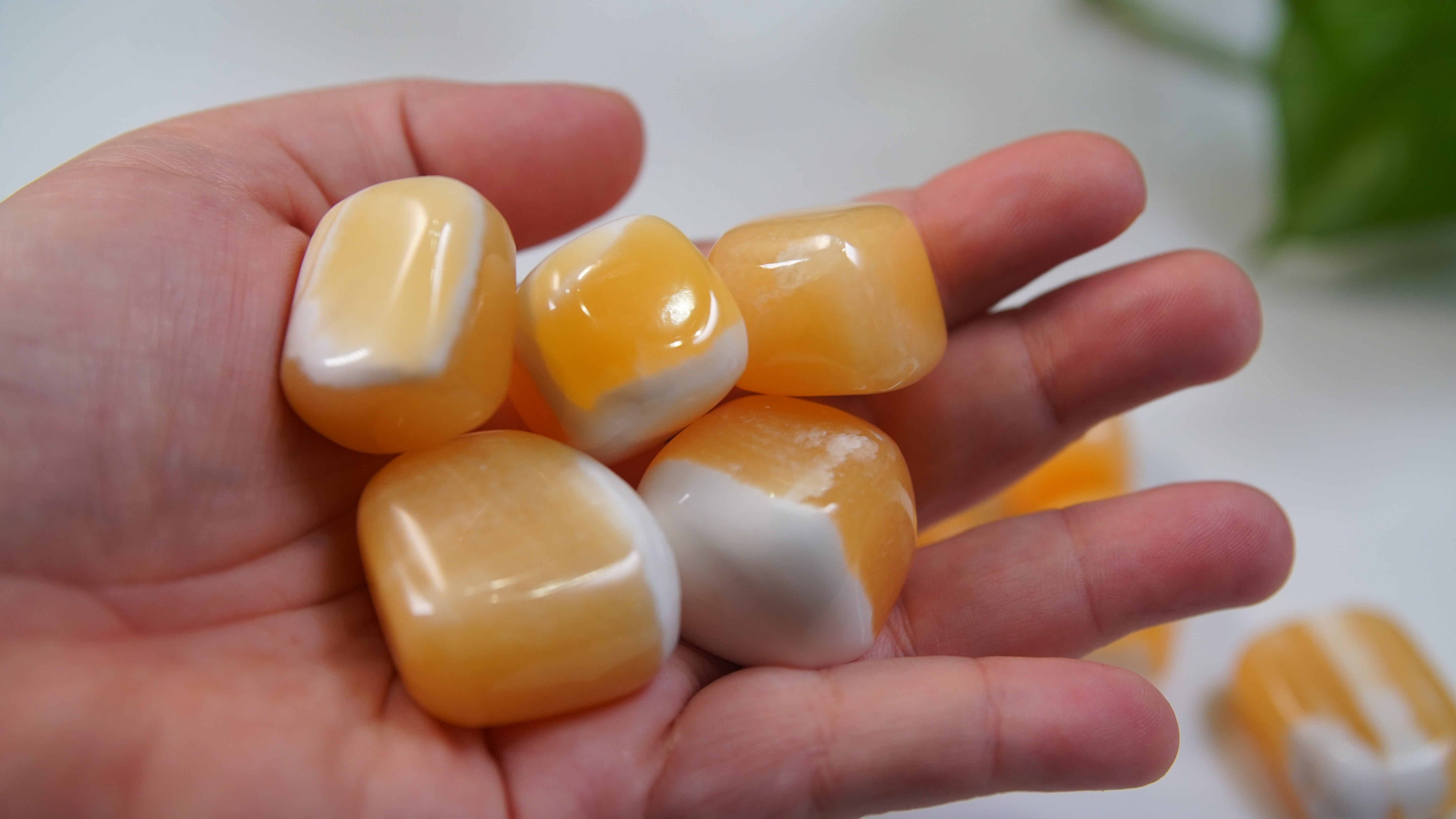 Orange Calcite Tumbles From Pakistan - Intuitively Selected
