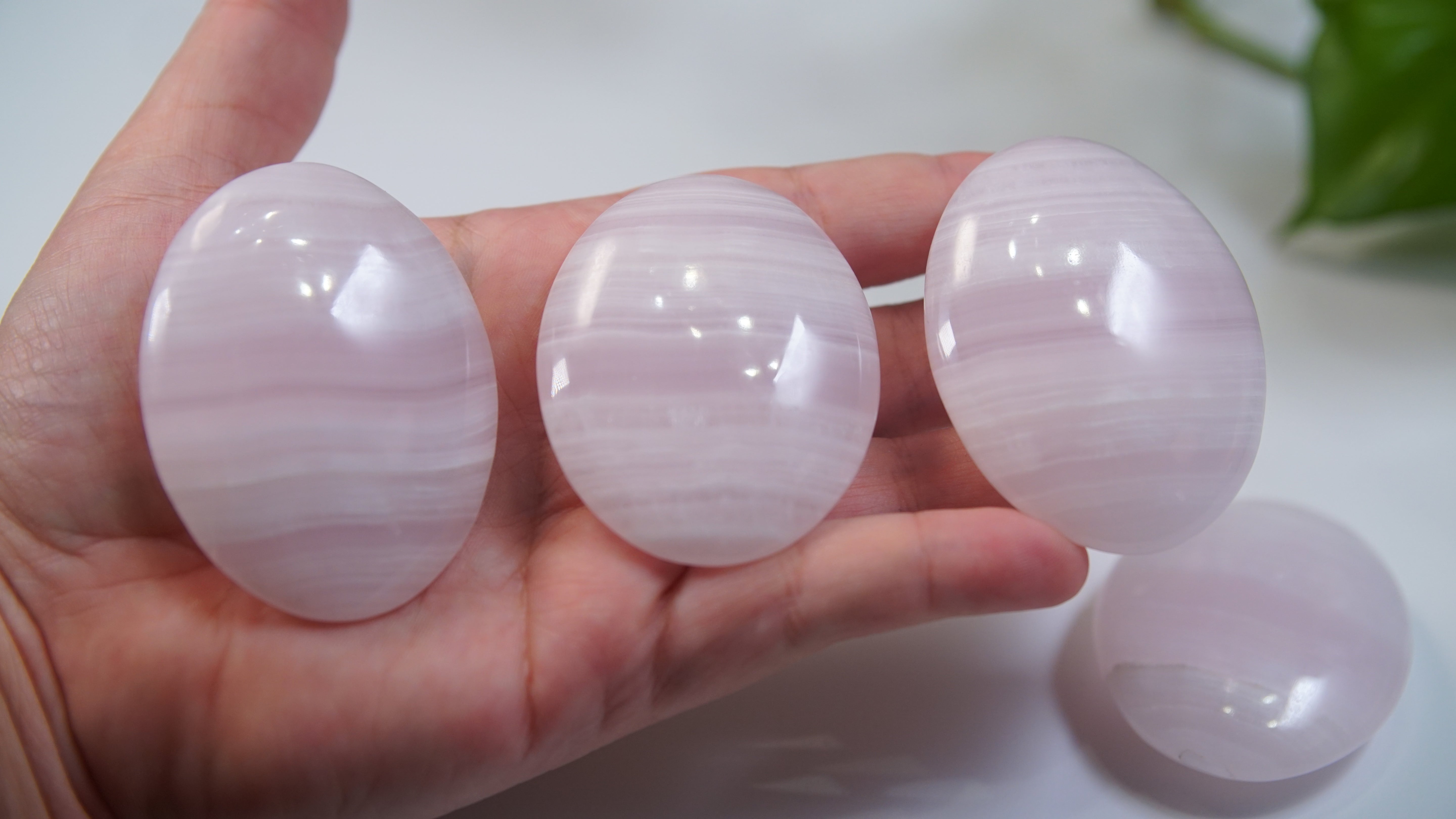Pink Calcite Palms From Pakistan - Intuitively Selected