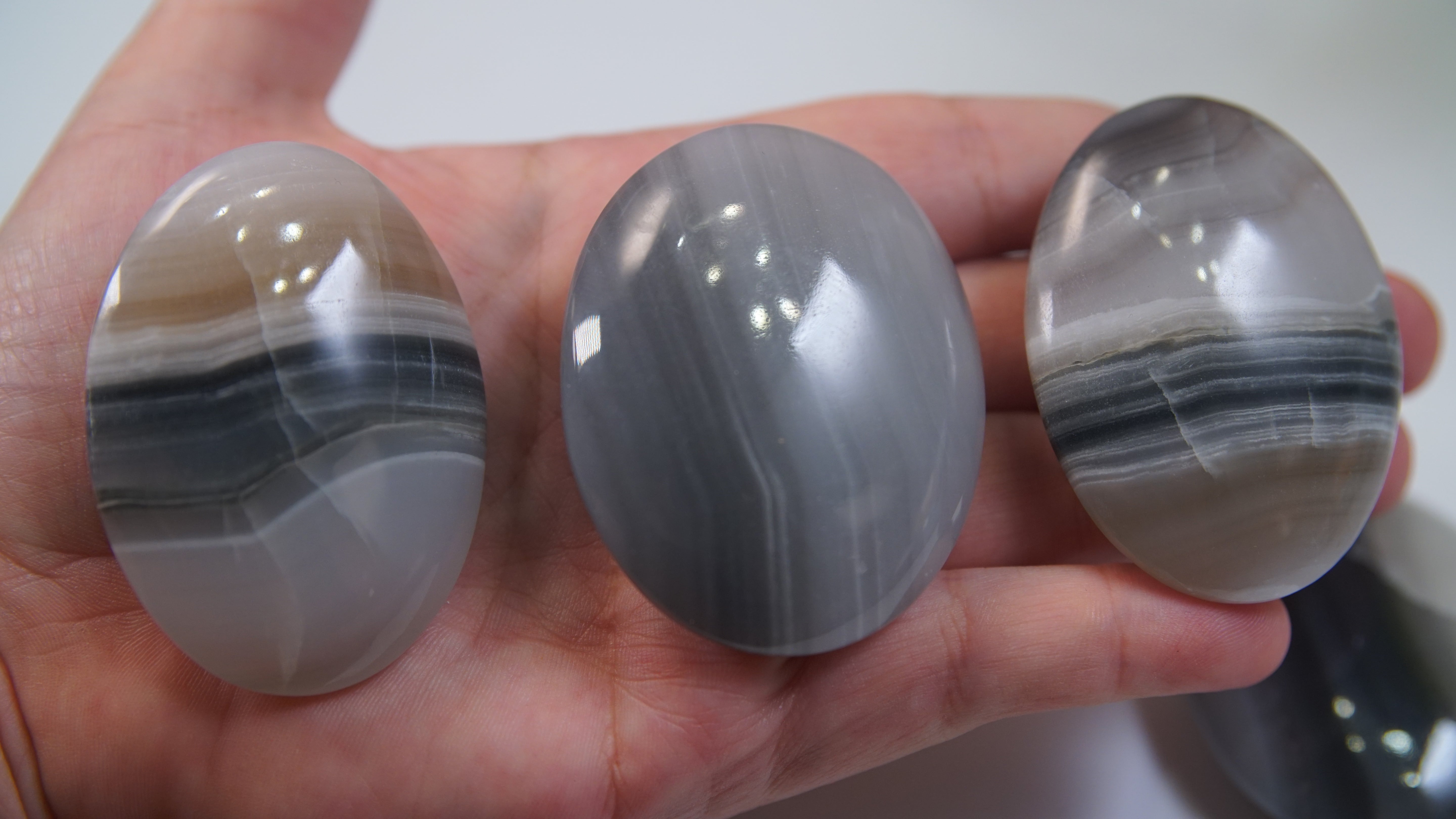 Black Onyx Calcite Palms From Pakistan - Intuitively Selected