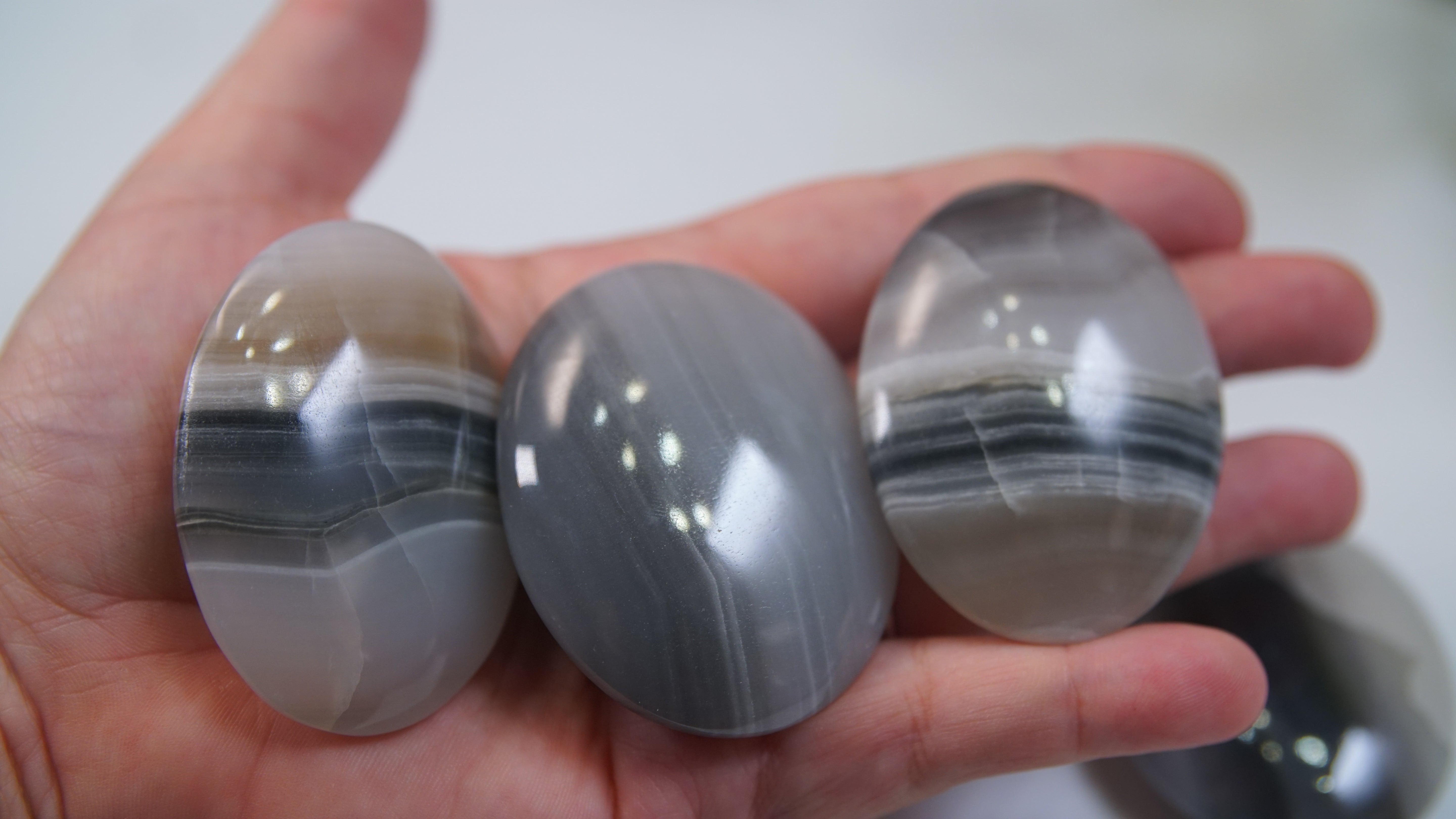 Black Onyx Calcite Palms From Pakistan - Intuitively Selected