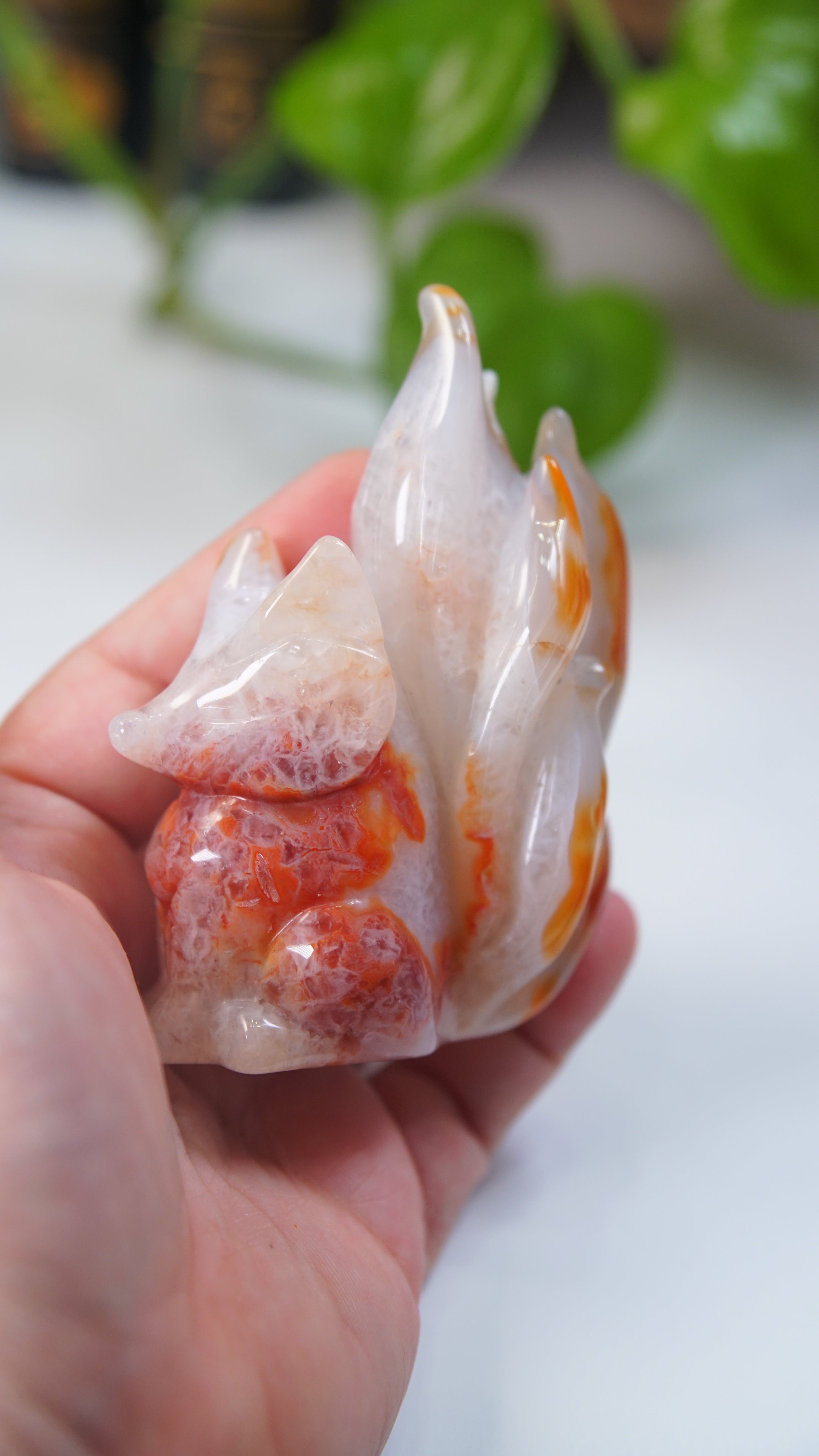 Druzy Carnelian Fox Boutique Carvings