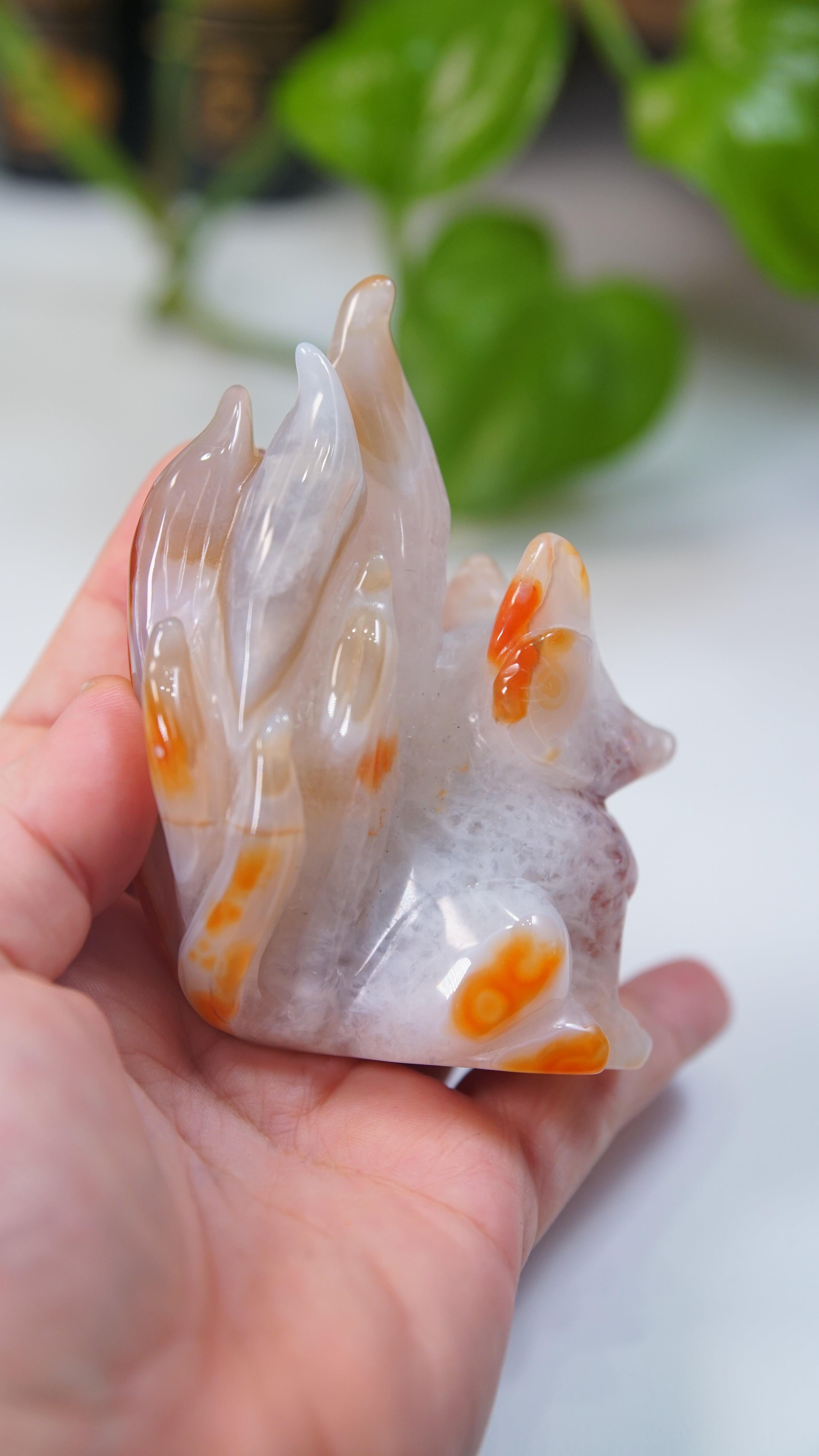 Druzy Carnelian Fox Boutique Carvings