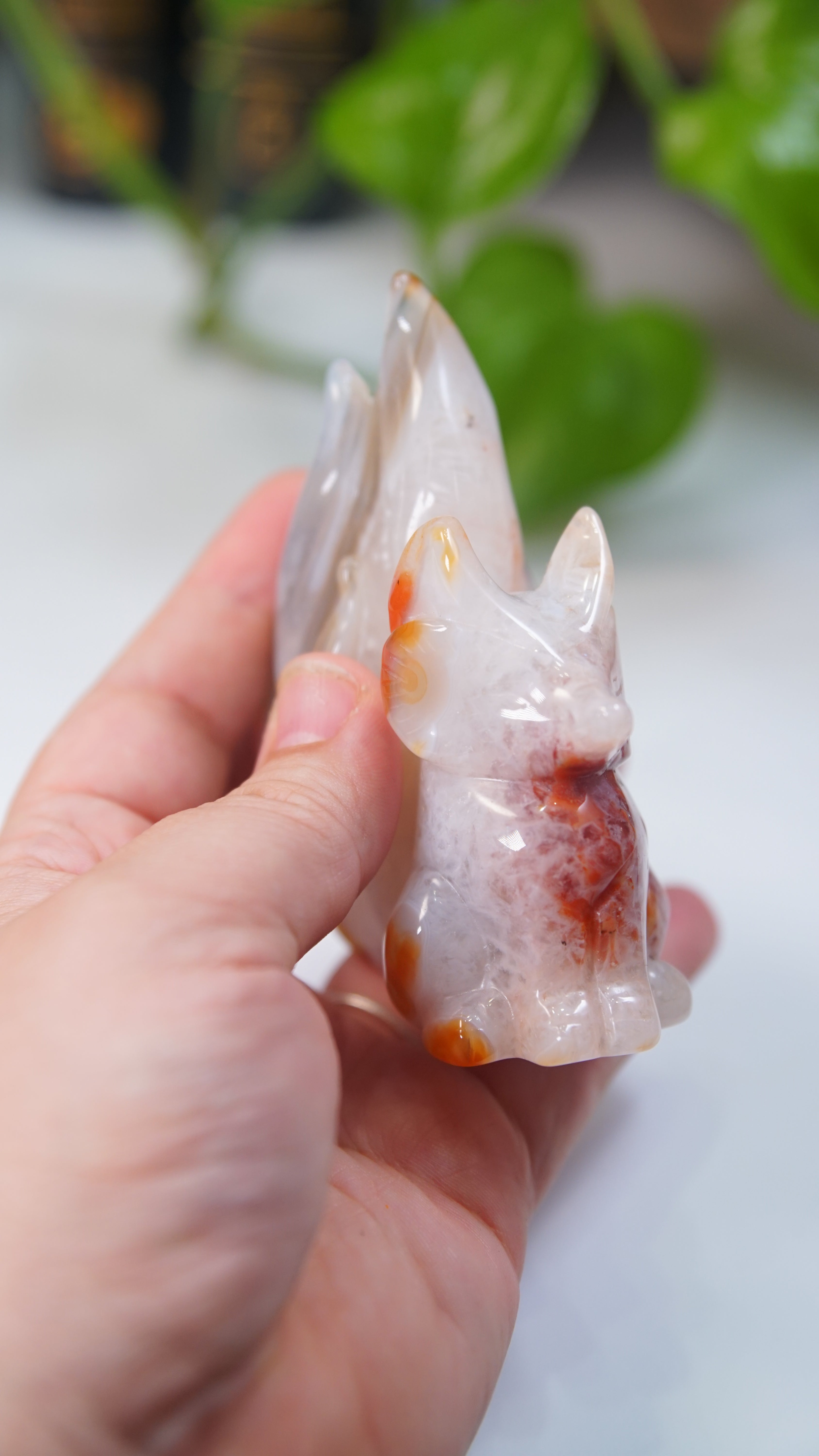 Druzy Carnelian Fox Boutique Carvings