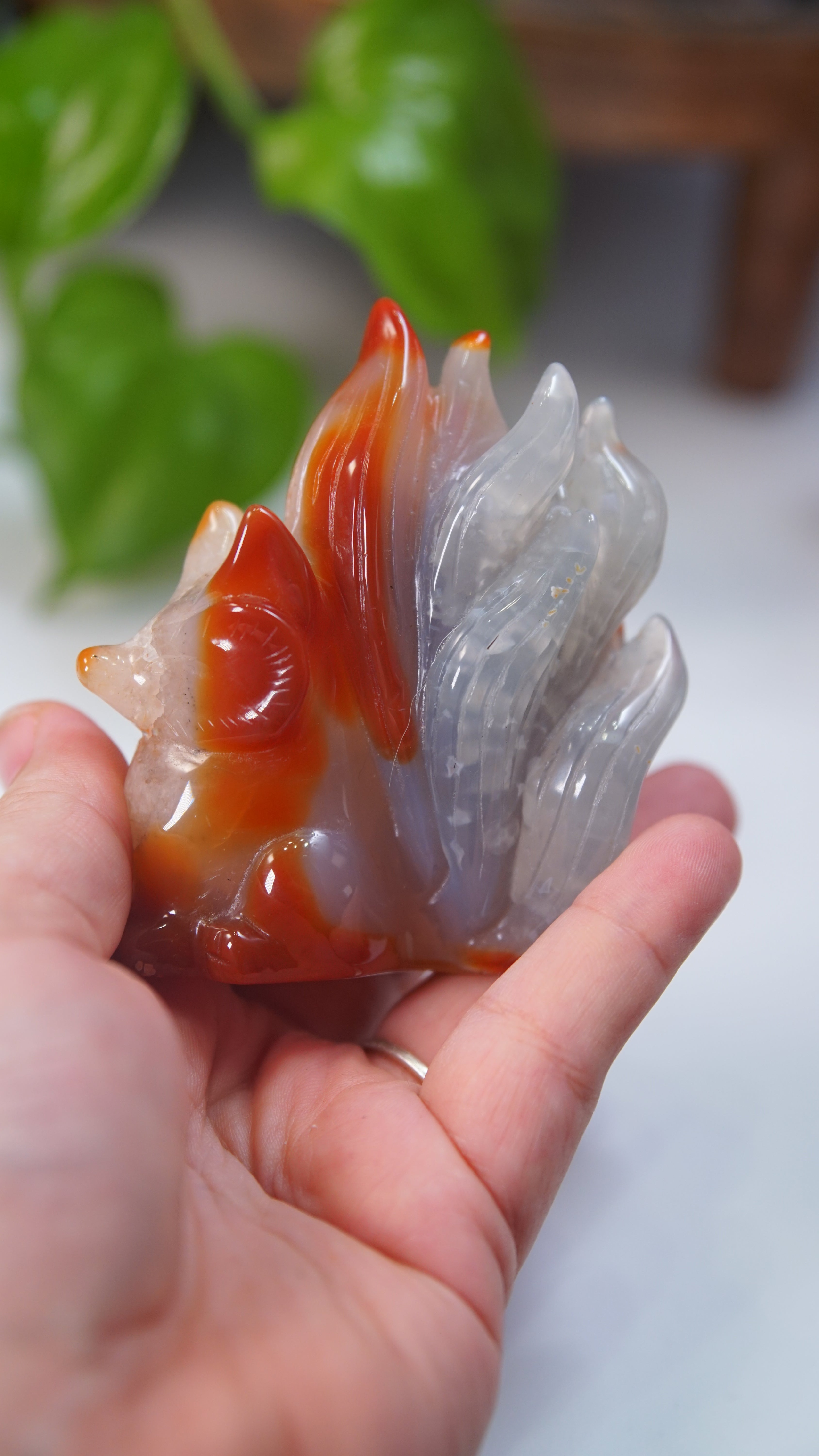 Druzy Carnelian Fox Boutique Carvings