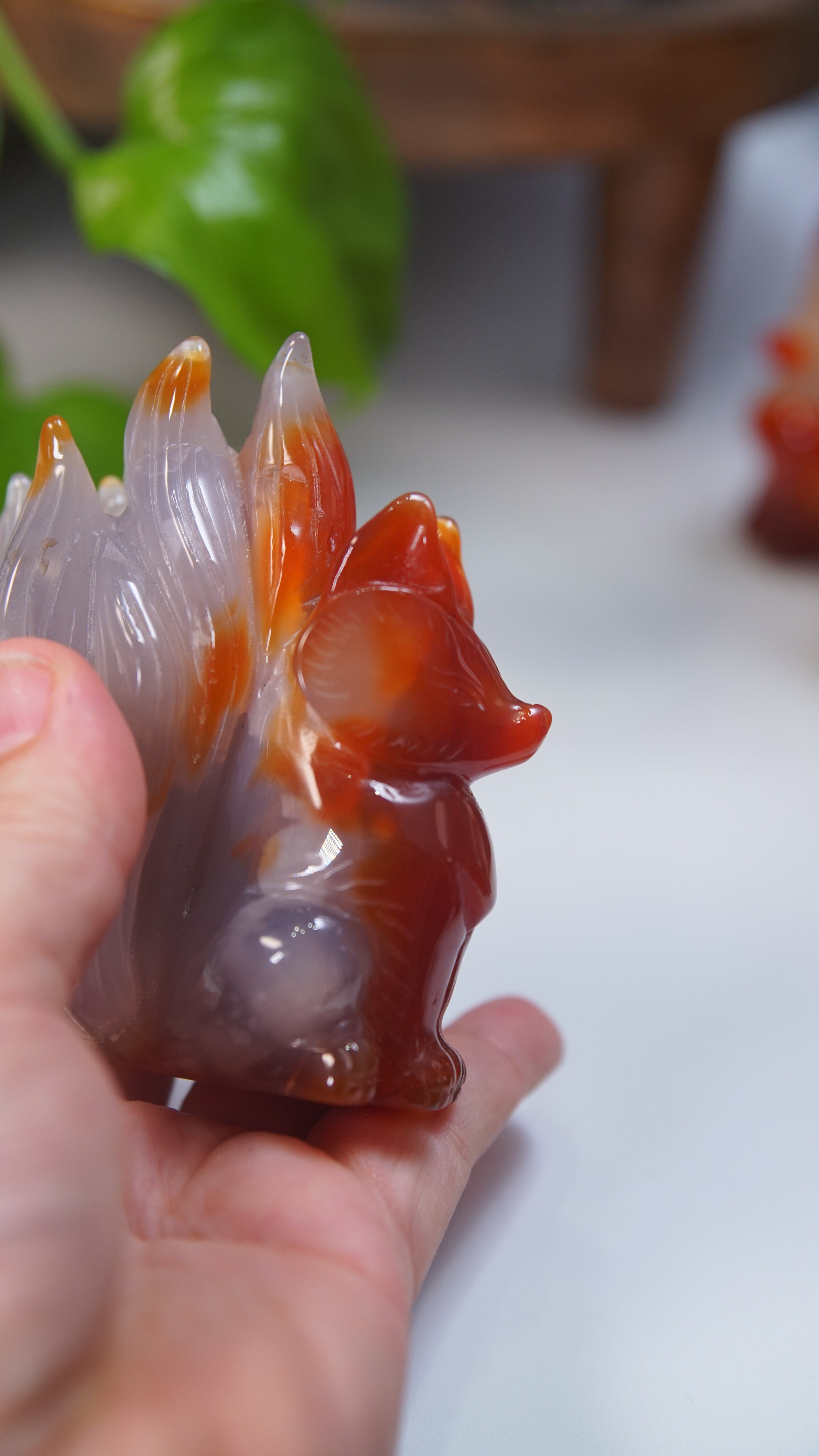 Druzy Carnelian Fox Boutique Carvings
