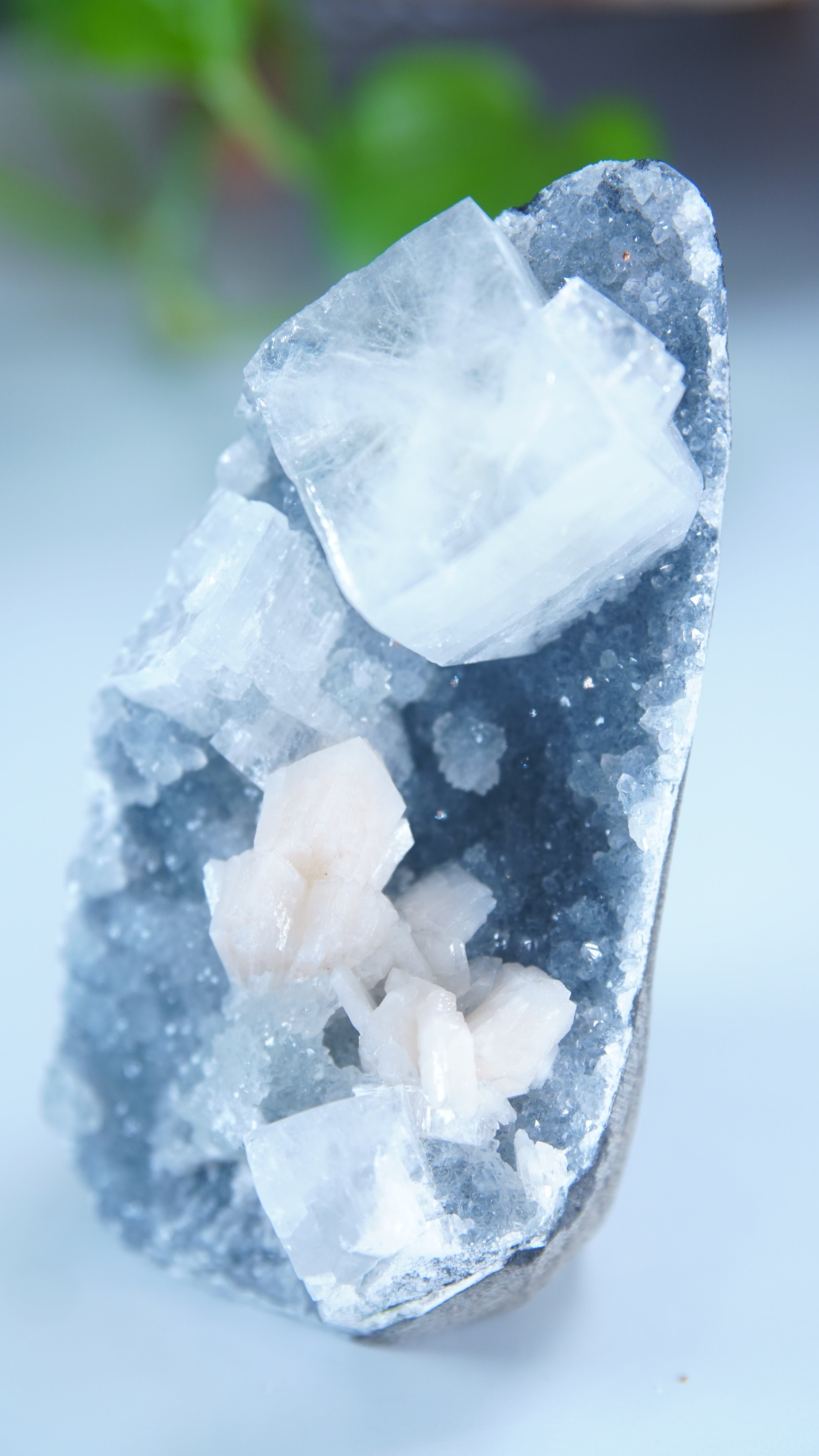 Diamond Apophyllite Blue Chalcedony Sugar Druzy Cluster | High Quality Diamond Apophyllite | US Seller