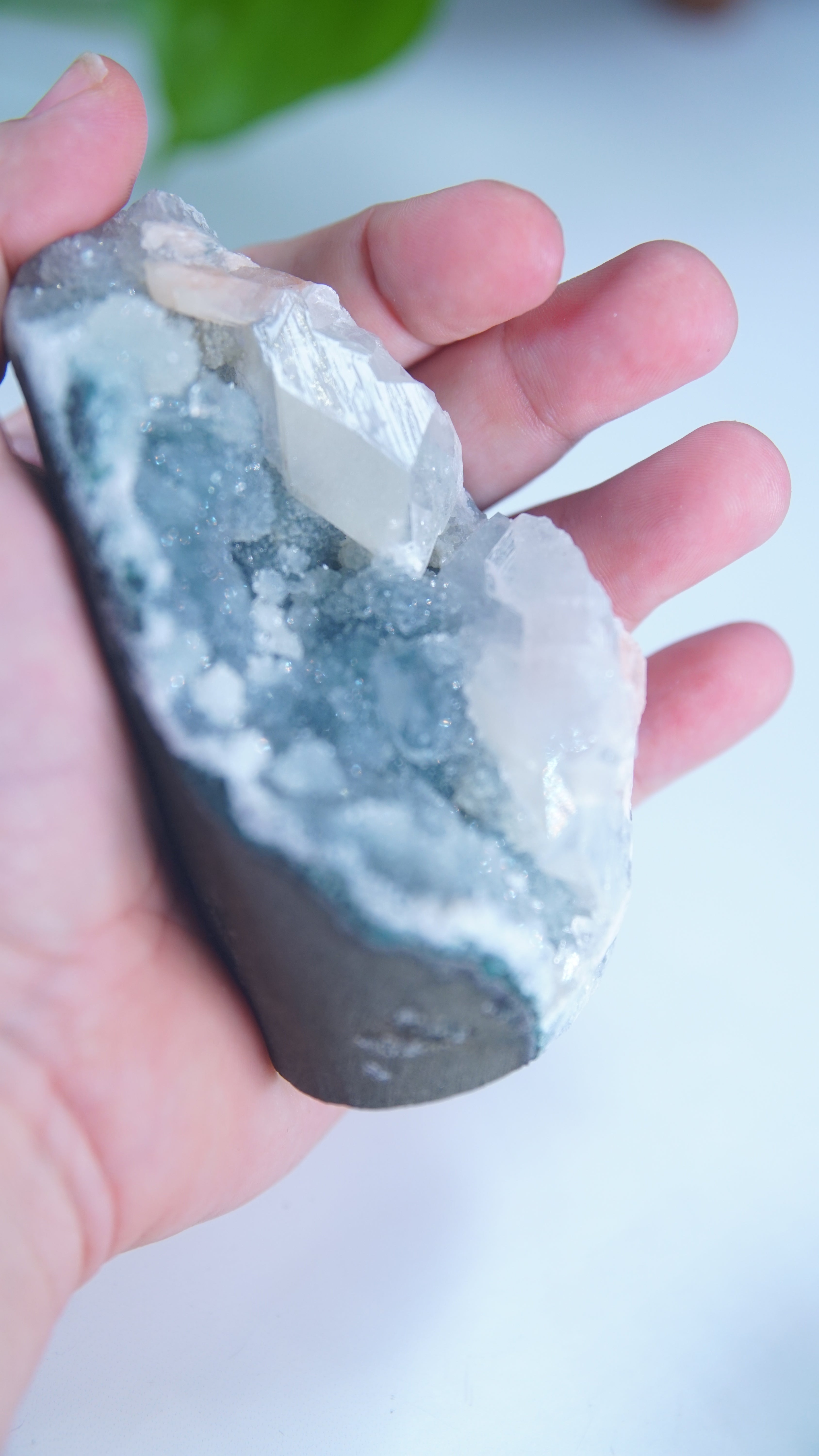 Diamond Apophyllite Blue Chalcedony Sugar Druzy Cluster | High Quality Diamond Apophyllite | US Seller