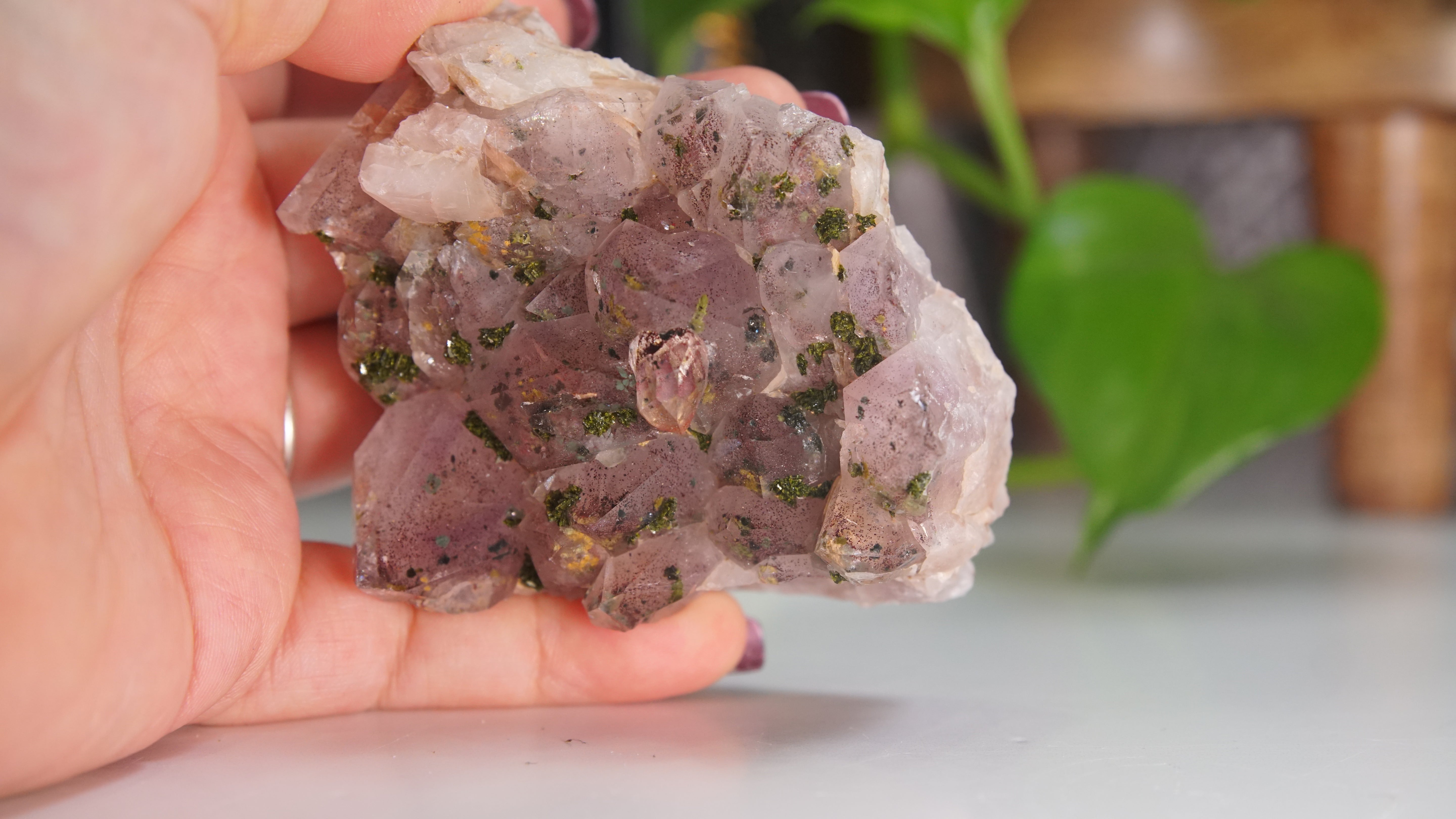 Amethyst Super Seven Chinese Garden Quartz Epidote Cluster