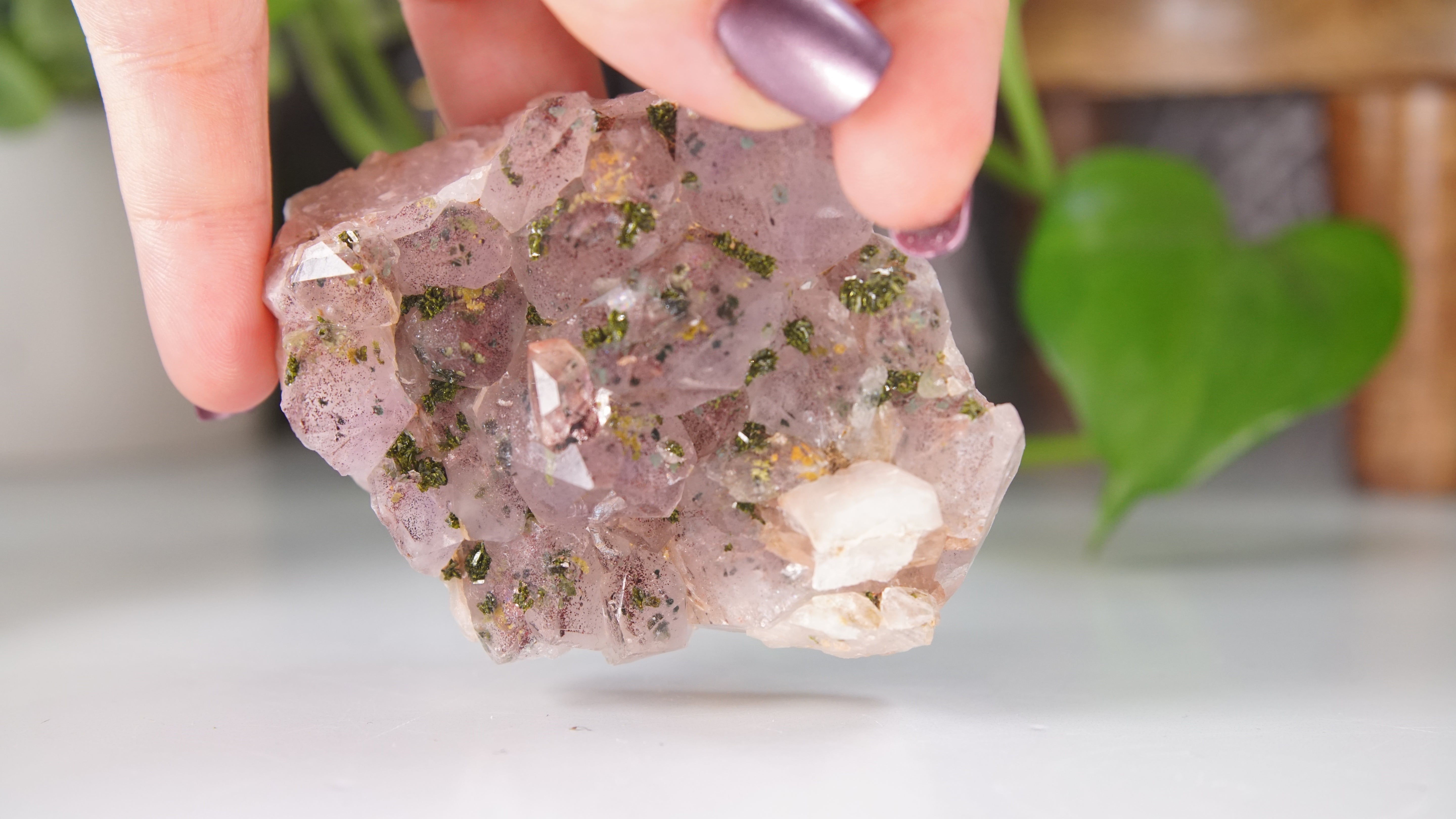 Amethyst Super Seven Chinese Garden Quartz Epidote Cluster