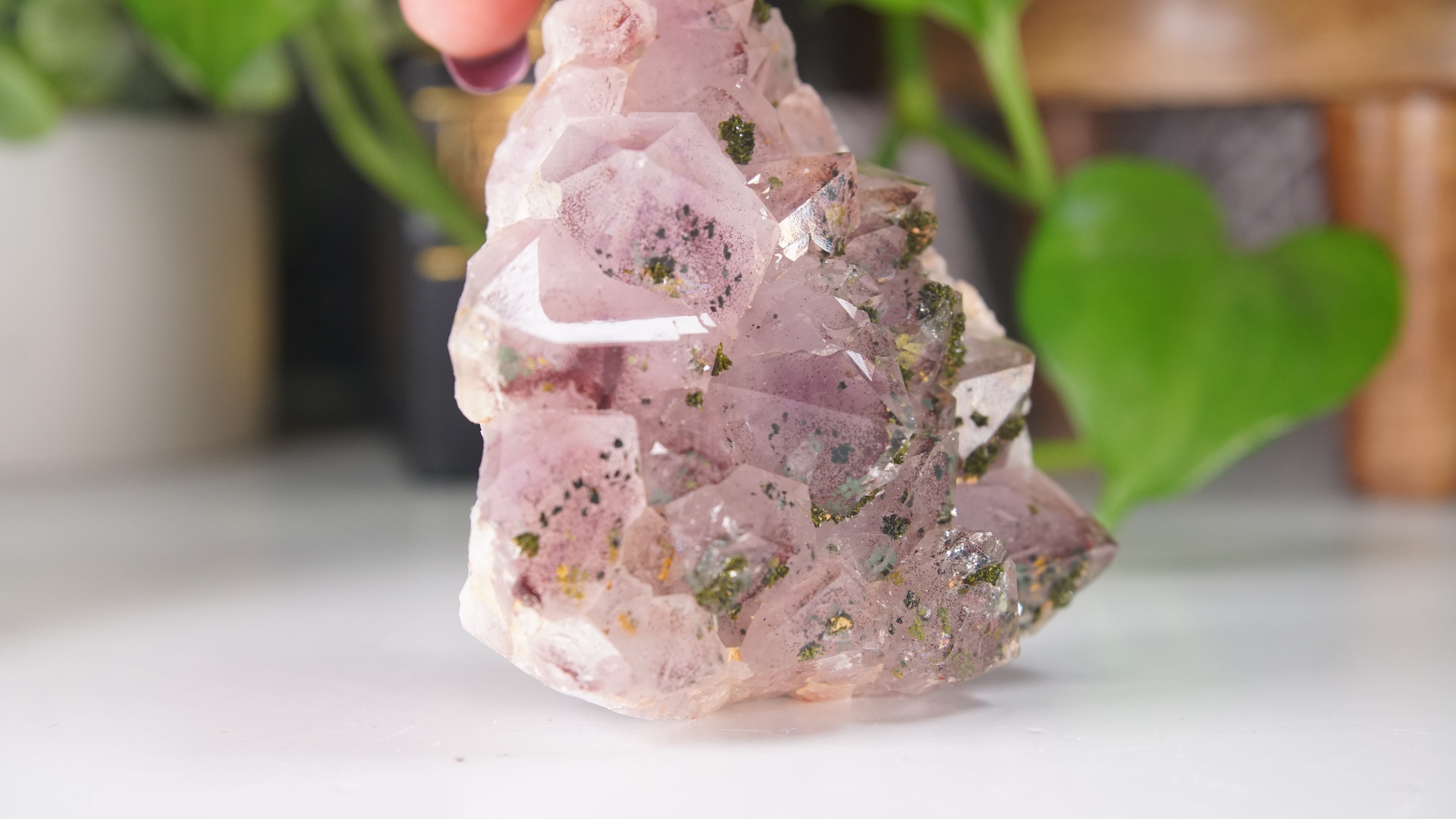 Amethyst Super Seven Chinese Garden Quartz Epidote Cluster