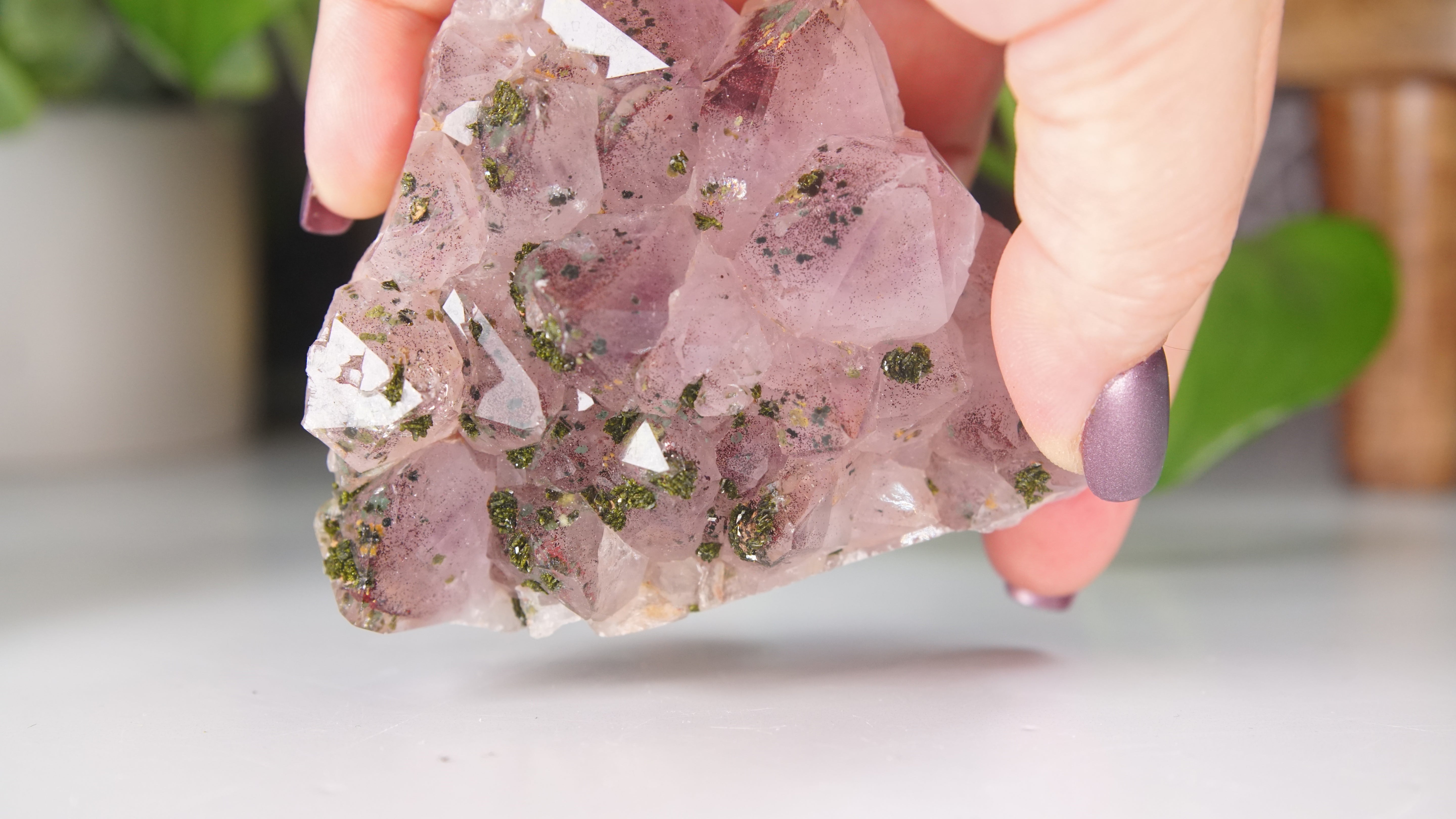 Amethyst Super Seven Chinese Garden Quartz Epidote Cluster