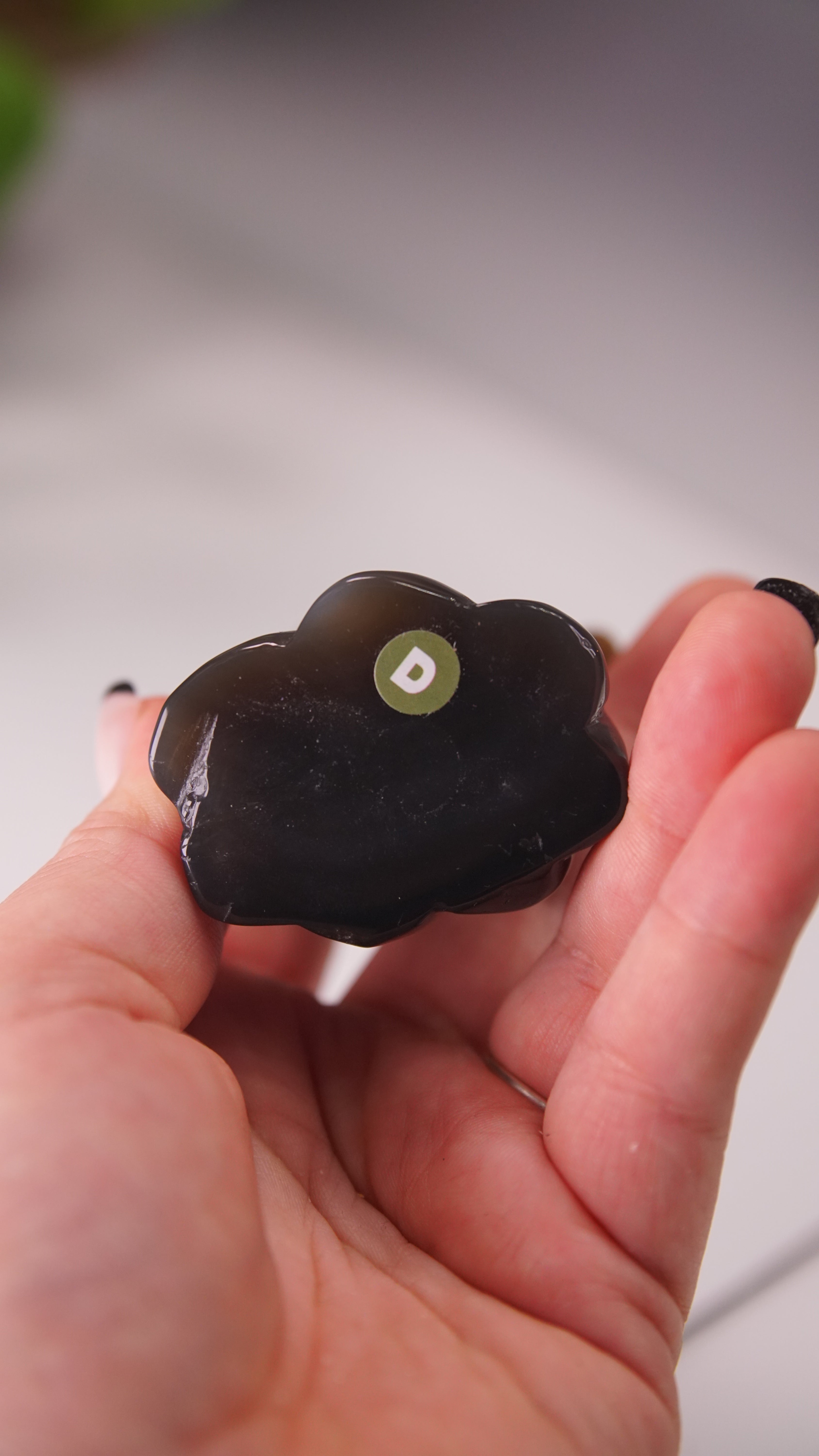 Druzy Agate Hand Carved Ghost Carving (D)