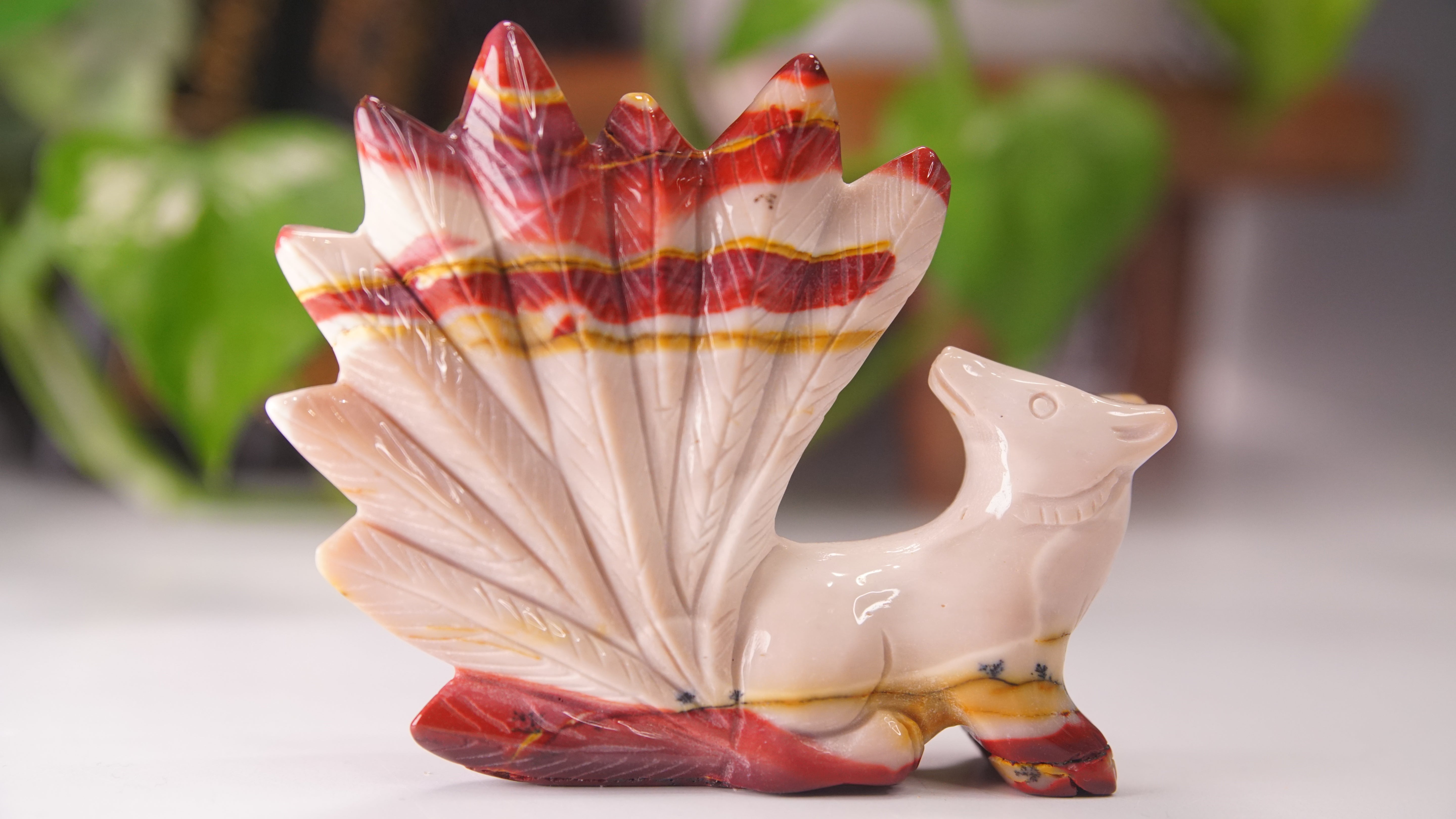 Mookaite Hand Carved Fox Carving