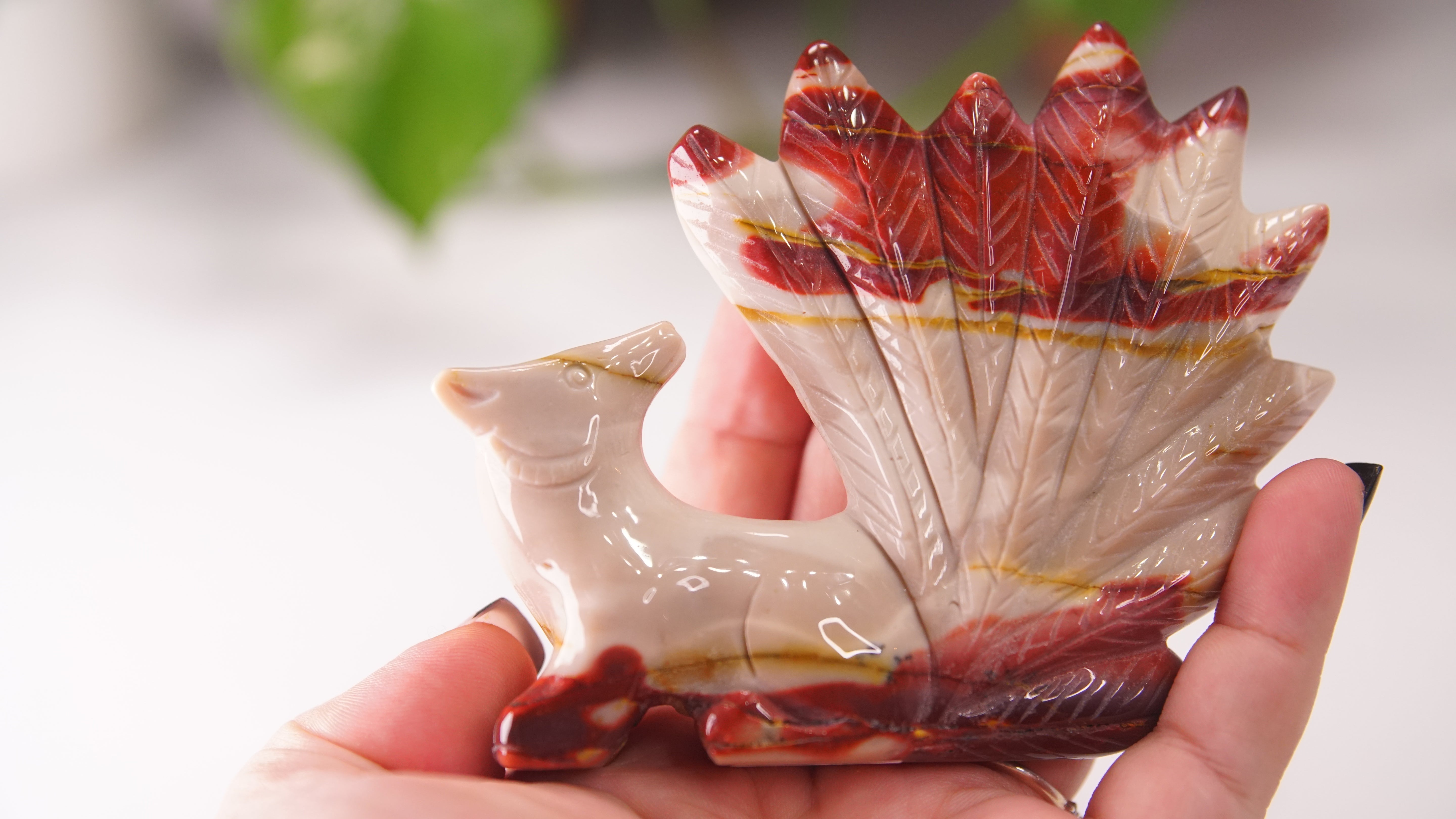 Mookaite Hand Carved Fox Carving