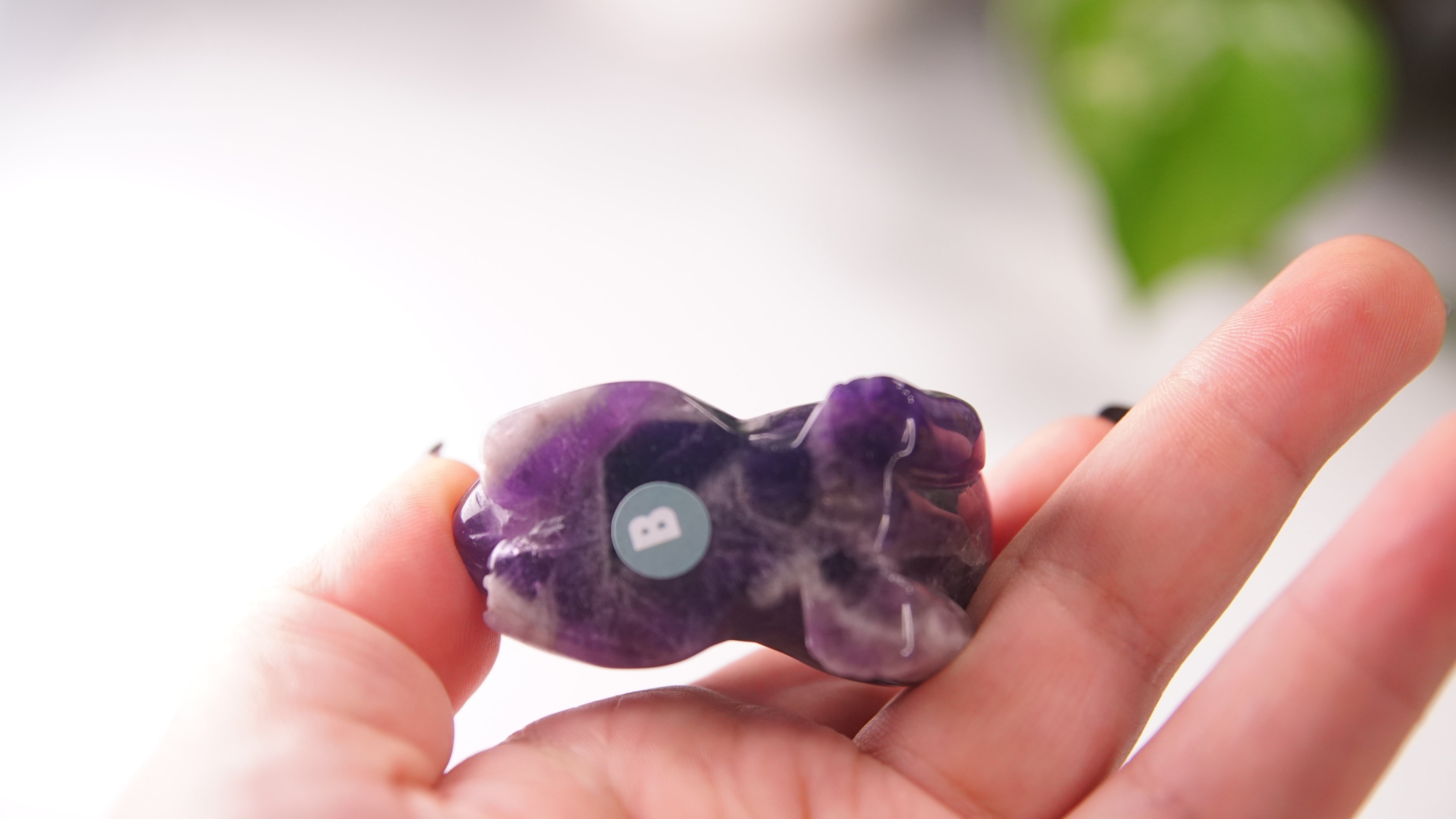 Amethyst Playful Kitten Carving | Crystal Carving Sculpture (Small)