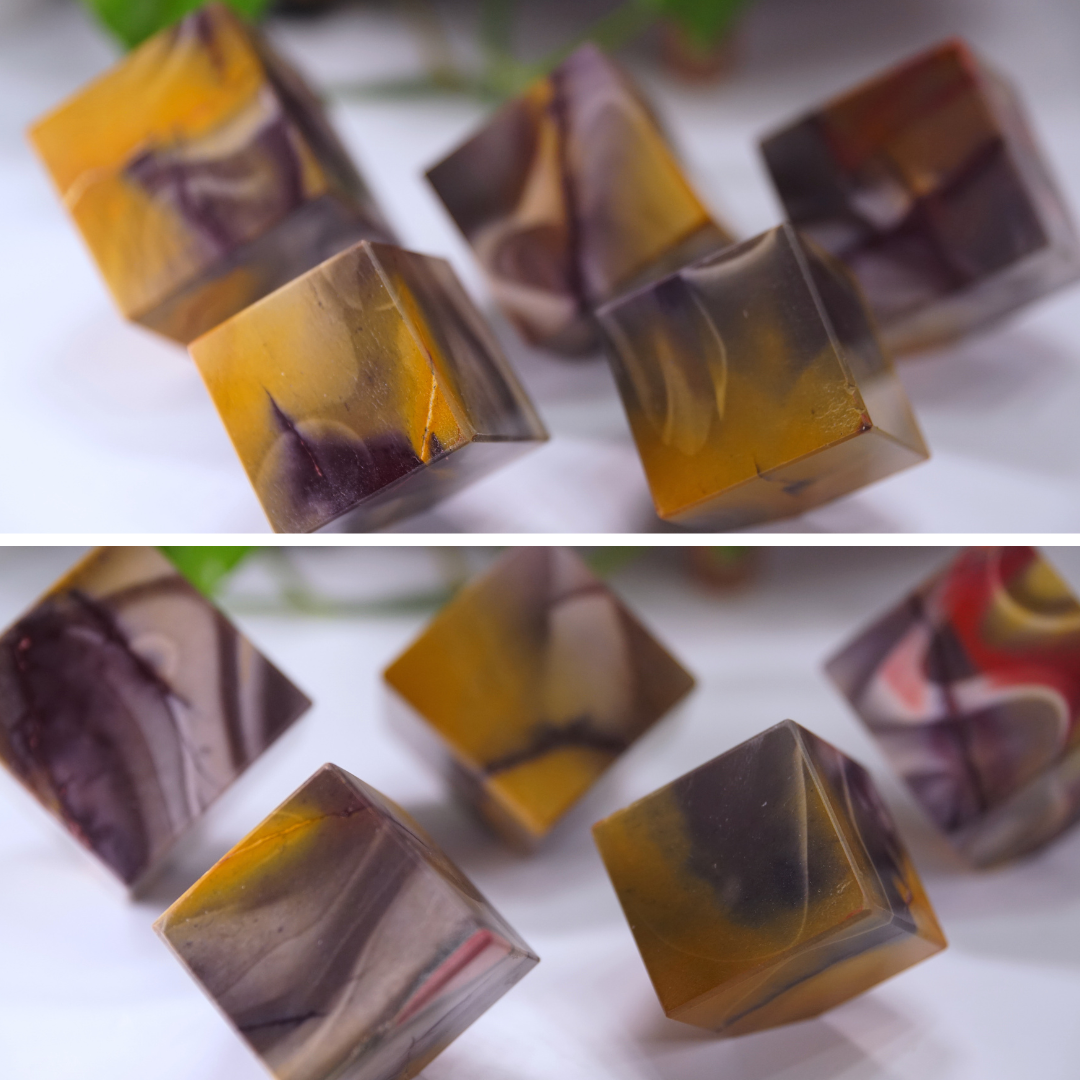 Purple And Yellow Mookaite Cubes | Pick Your Favorite