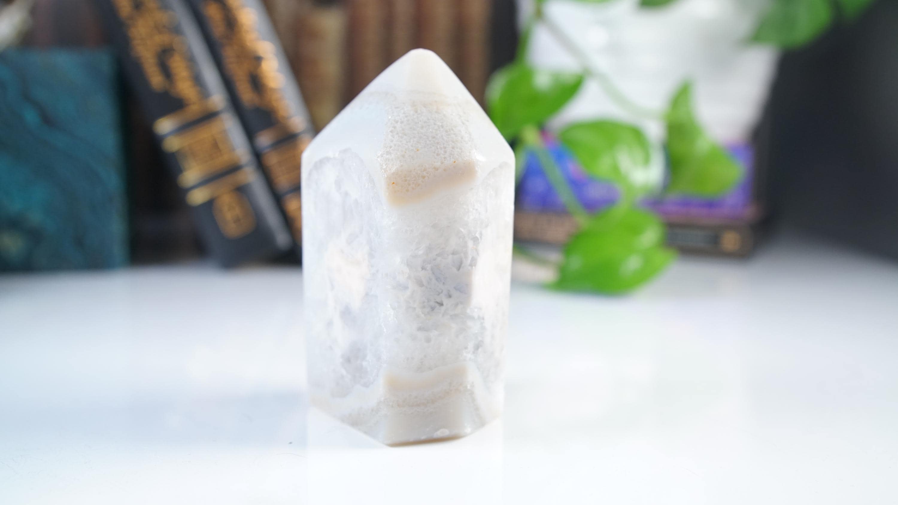 DRUZY Agate Large Tower Banded Agate Amethyst Stone Stunning Statement Piece Home Decor High Quality Large Crystal Reiki Energy Calm Balance