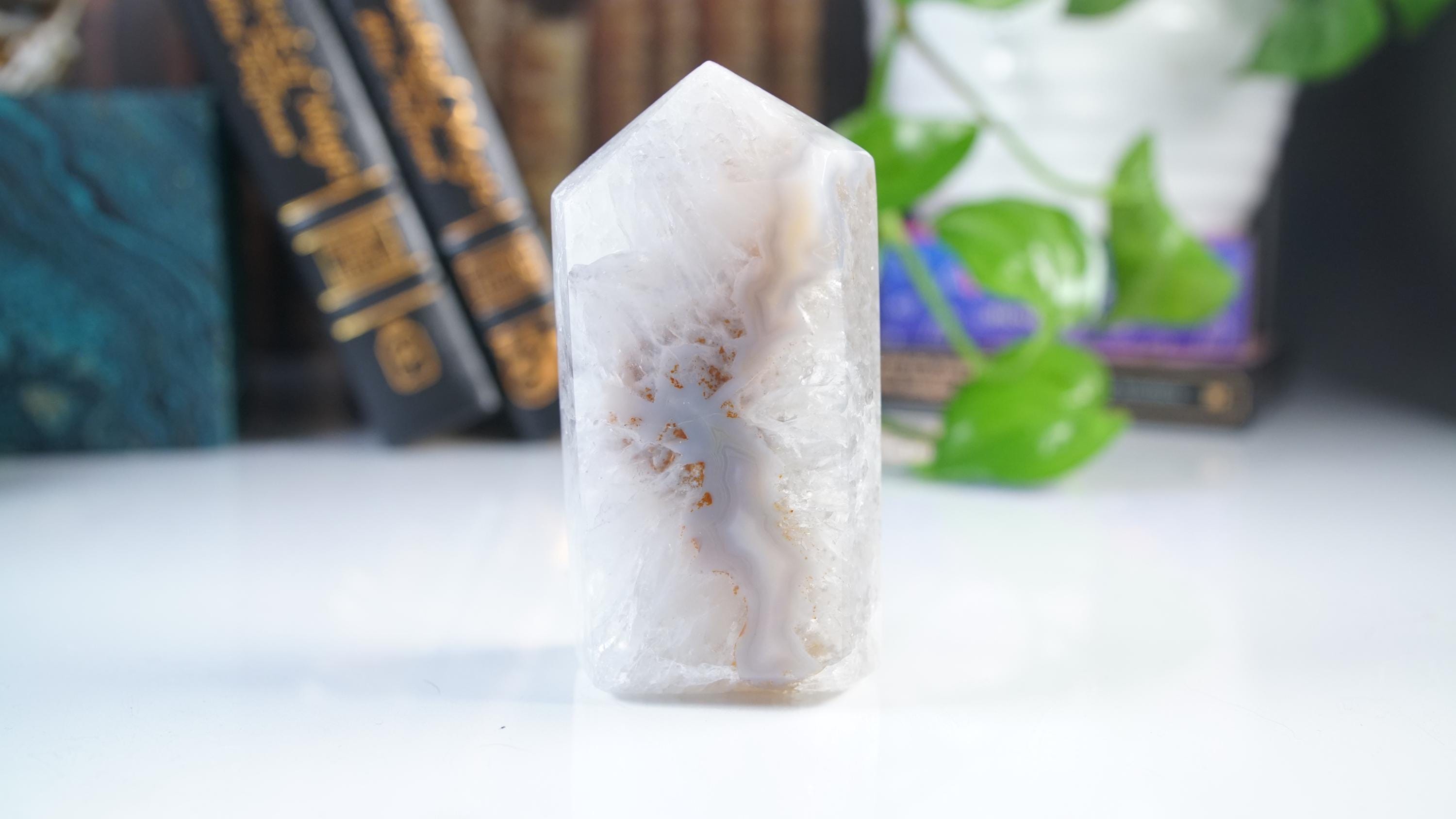 DRUZY Agate Large Tower | Quartz Stone Stunning Statement Piece Home Decor High Quality Large Crystal Reiki Energy Calm Balance