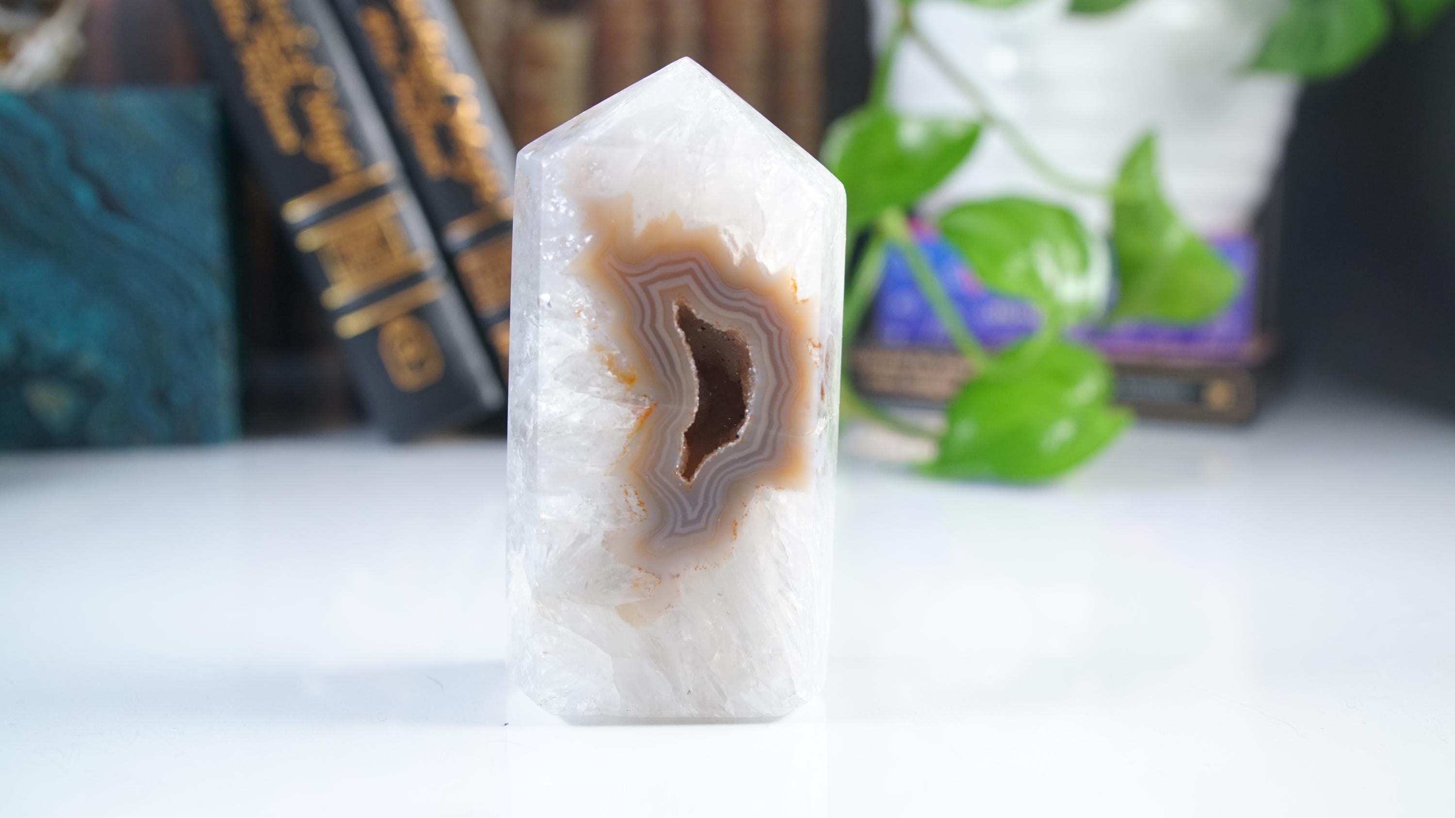 DRUZY Agate Large Tower | Quartz Stone Stunning Statement Piece Home Decor High Quality Large Crystal Reiki Energy Calm Balance