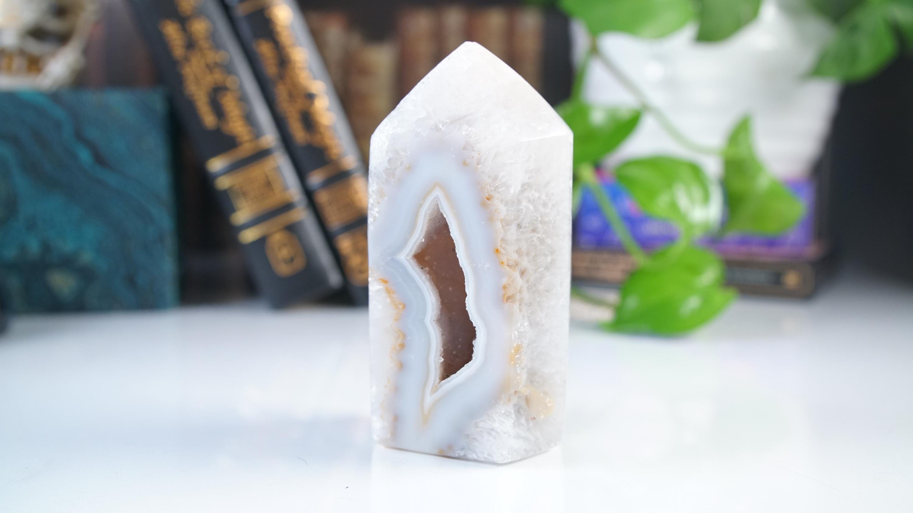 DRUZY Agate Large Tower | Quartz Stone Stunning Statement Piece Home Decor High Quality Large Crystal Reiki Energy Calm Balance
