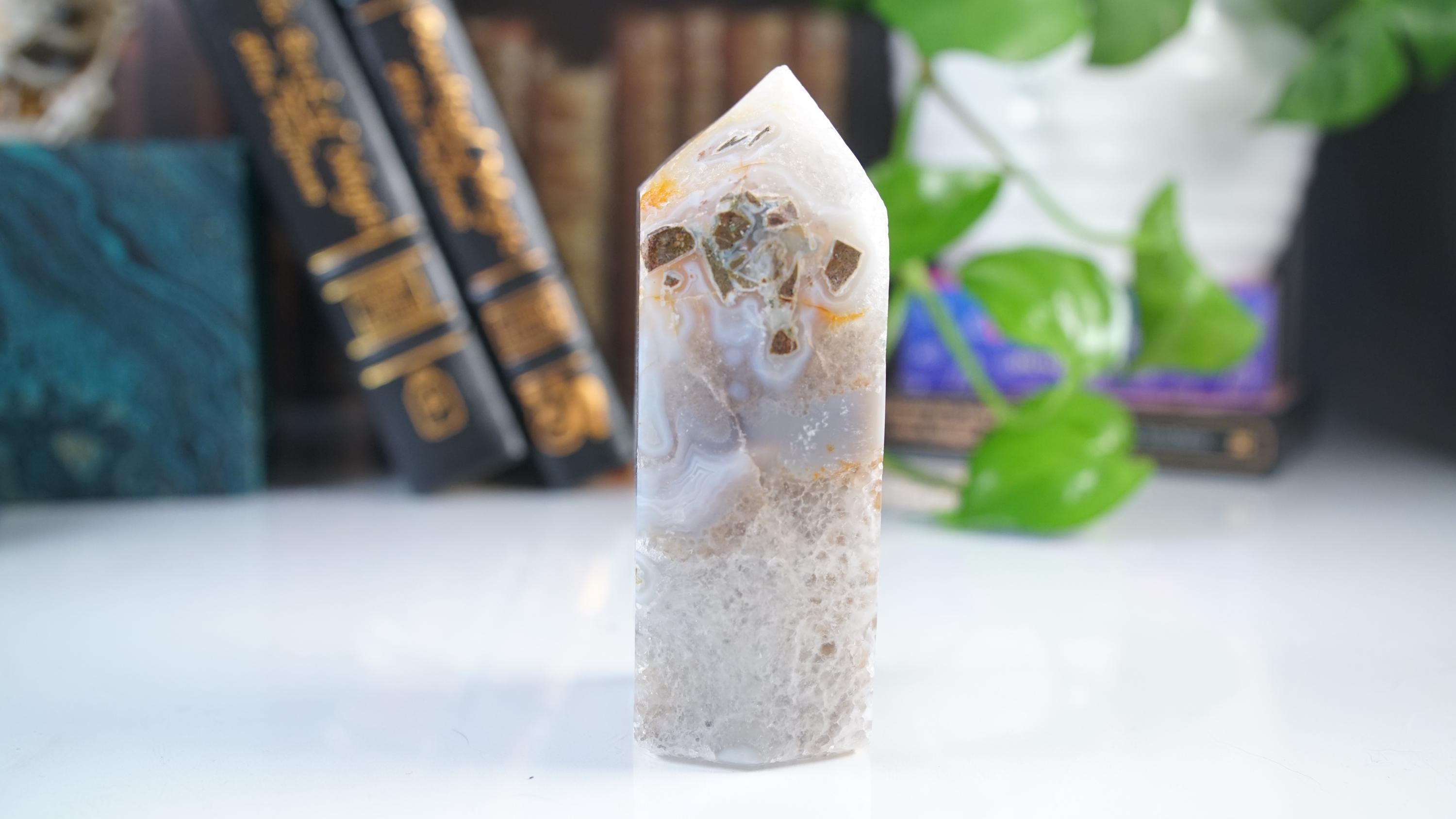 DRUZY Agate Large Tower | Quartz Stone Stunning Statement Piece Home Decor High Quality Large Crystal Reiki Energy Calm Balance