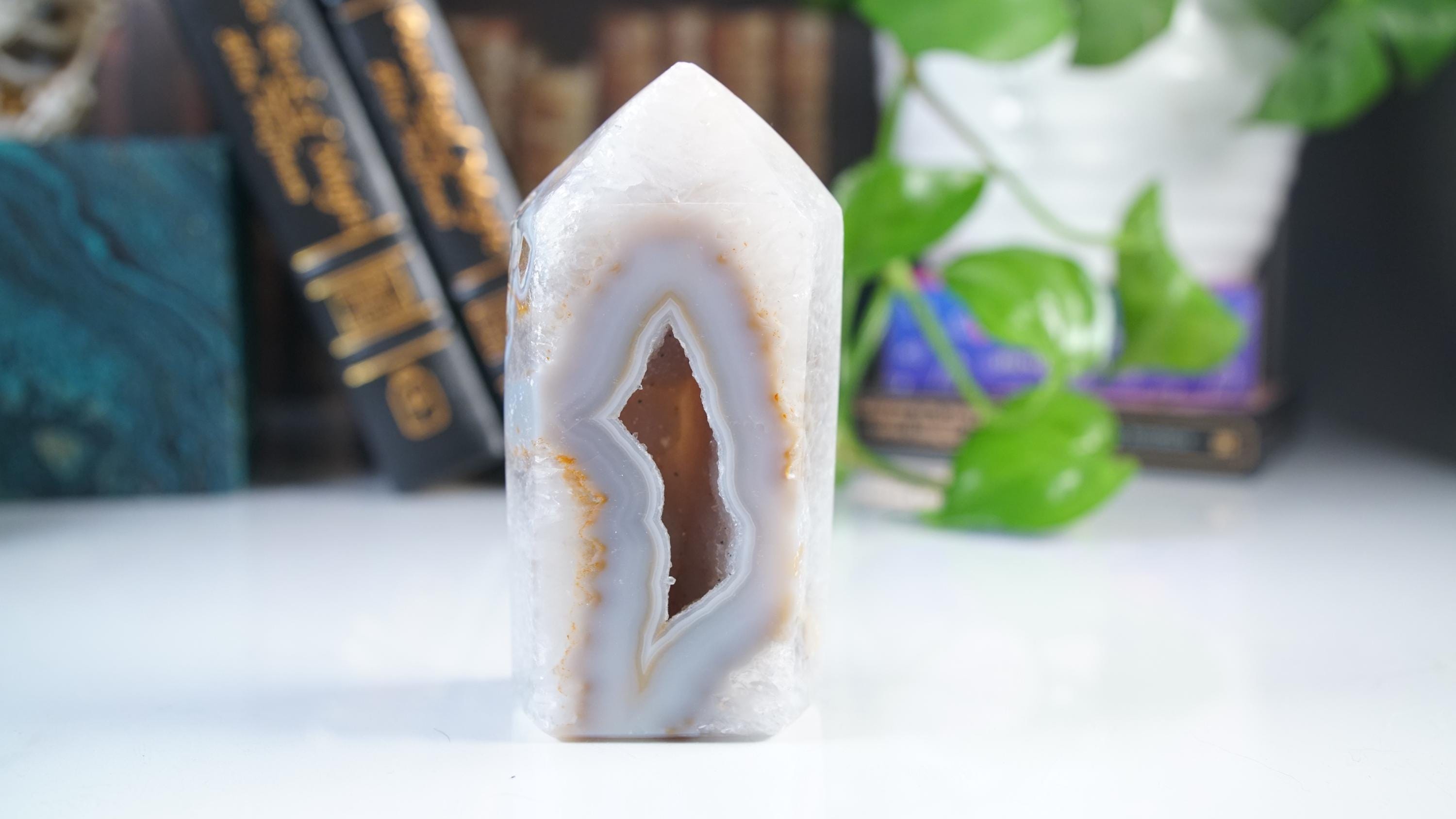 DRUZY Agate Large Tower | Quartz Stone Stunning Statement Piece Home Decor High Quality Large Crystal Reiki Energy Calm Balance