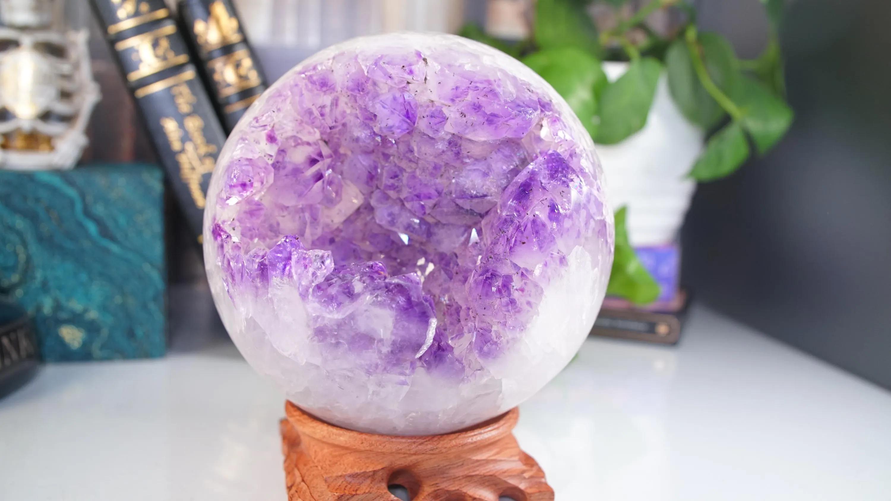 XL Druzy Phantom Amethyst Sphere | US Seller | Agate Amethyst Quartz