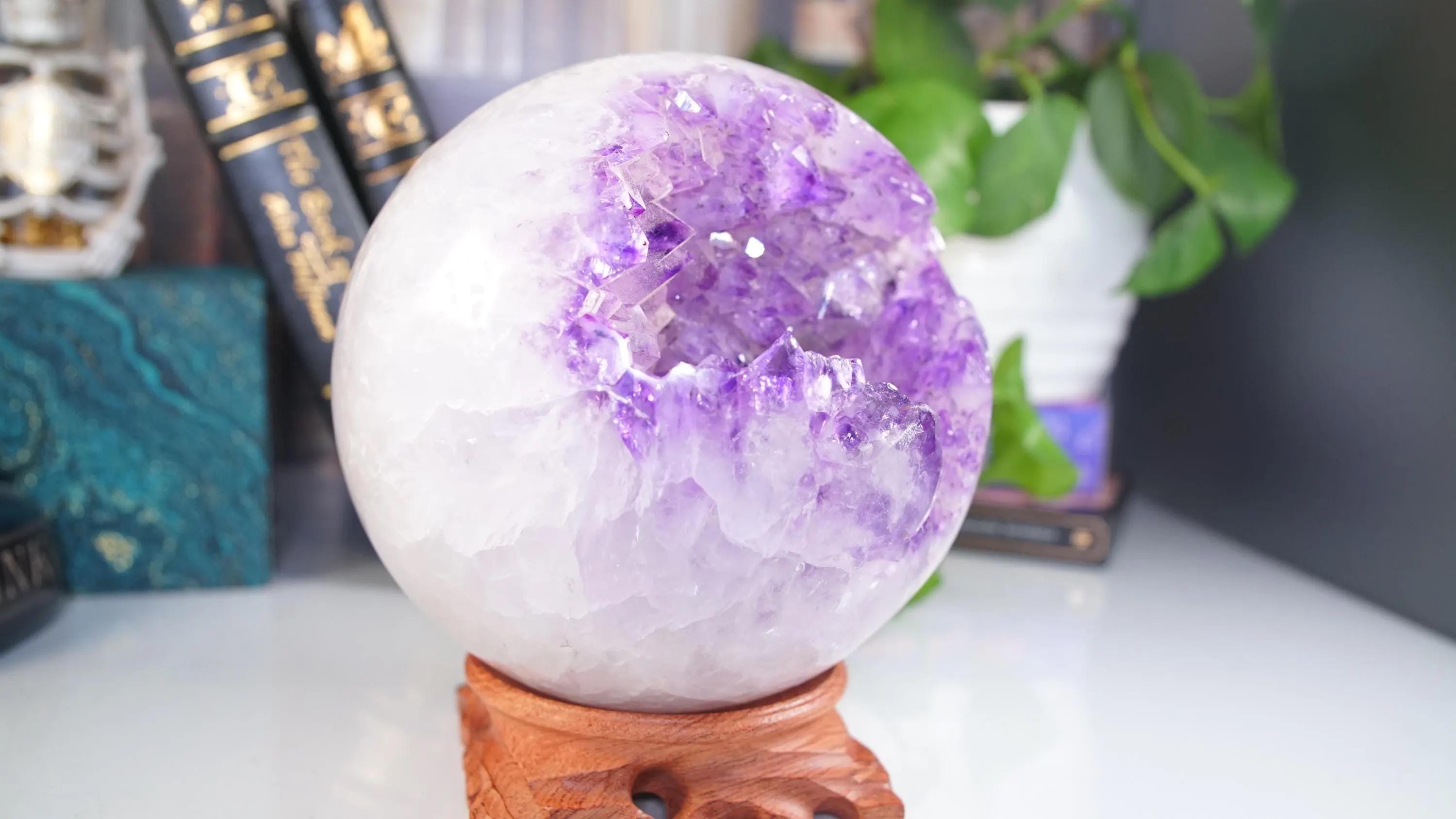 XL Druzy Phantom Amethyst Sphere | US Seller | Agate Amethyst Quartz