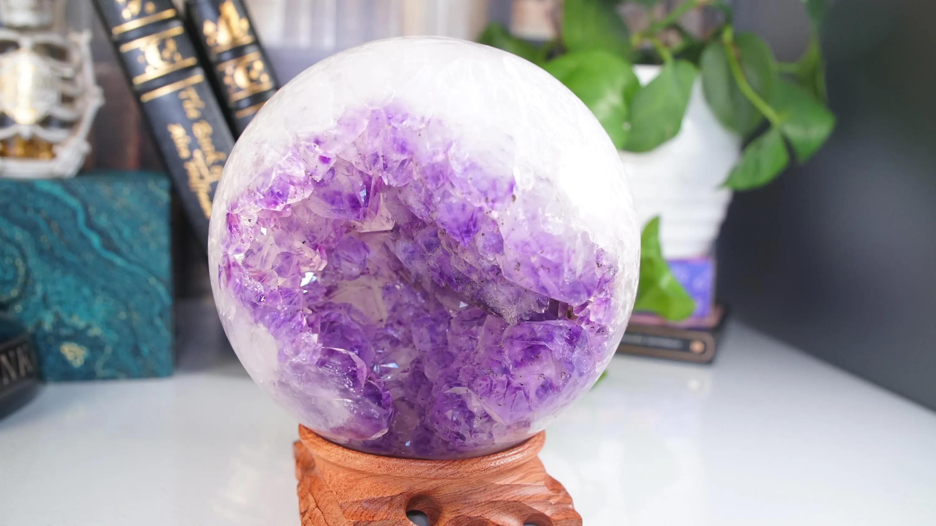XL Druzy Phantom Amethyst Sphere | US Seller | Agate Amethyst Quartz