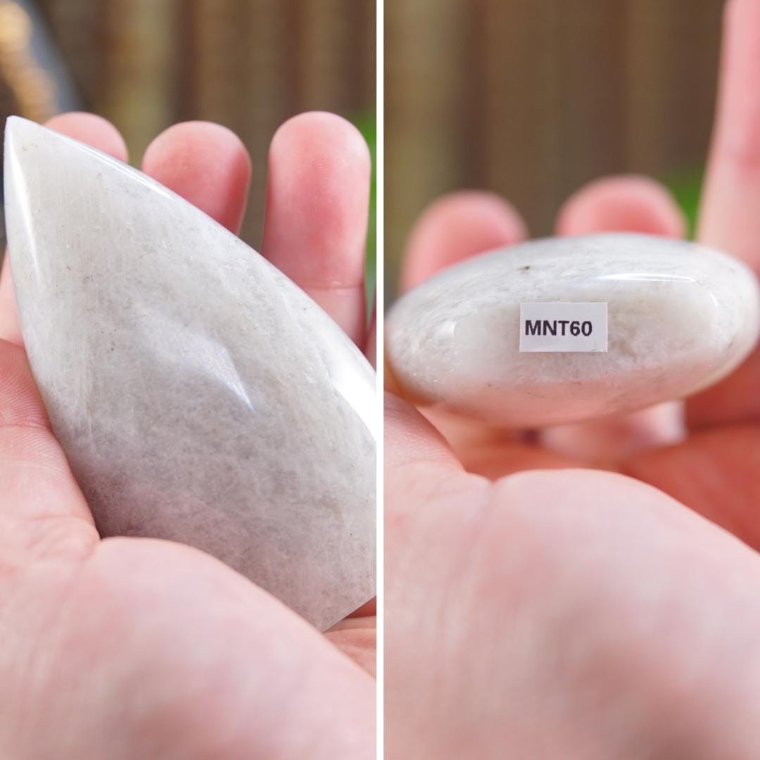 Stunning Blue Flash Moonstone Teardrop Carving | US Seller | Natural Moonstone Healing Crystal Polished Moonstone Stone