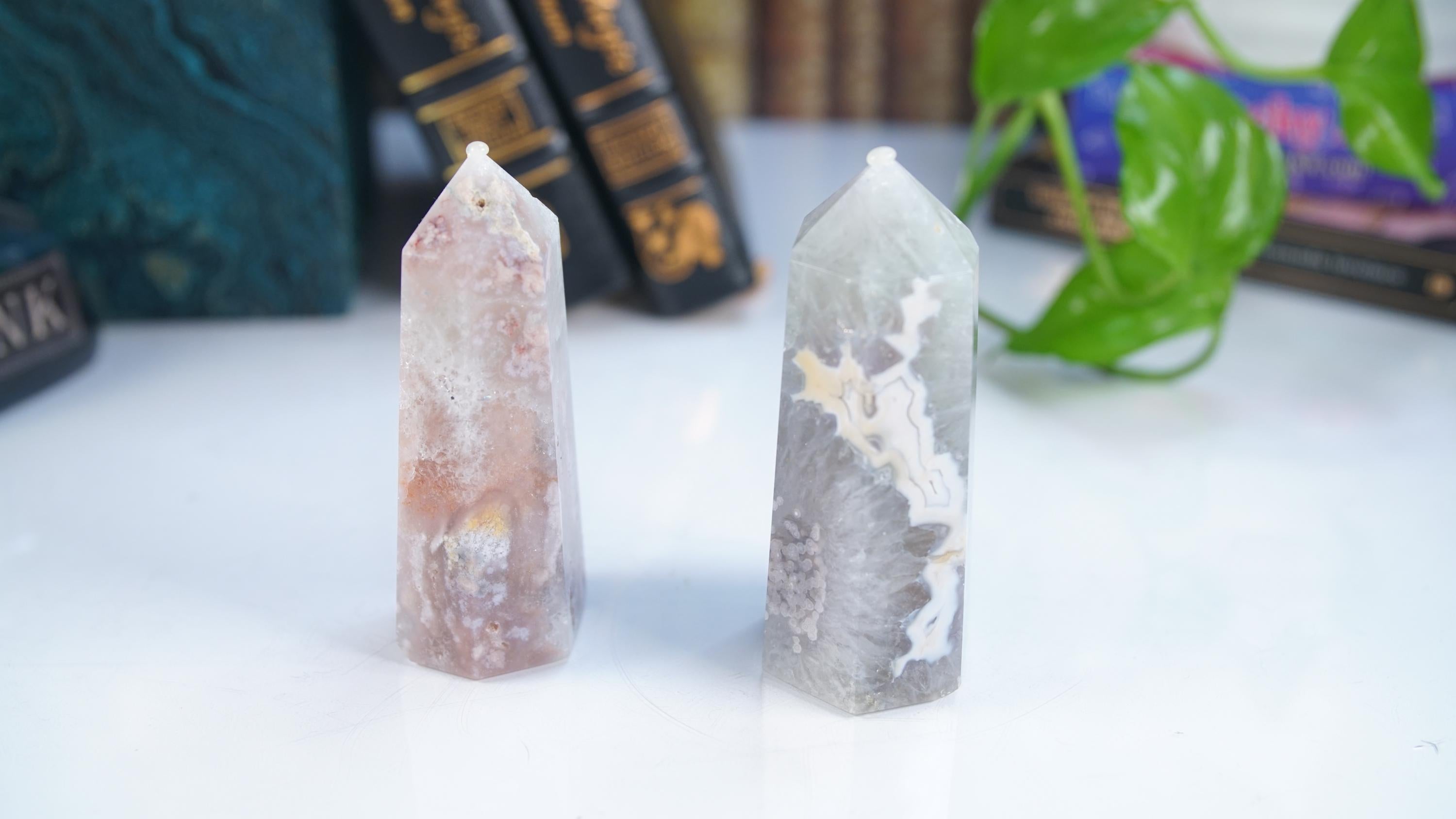 Green Quartz Pink Amethyst Tower Points Wand Spiritual Meditation Energy Reiki Quartz Stone Points Healing Love