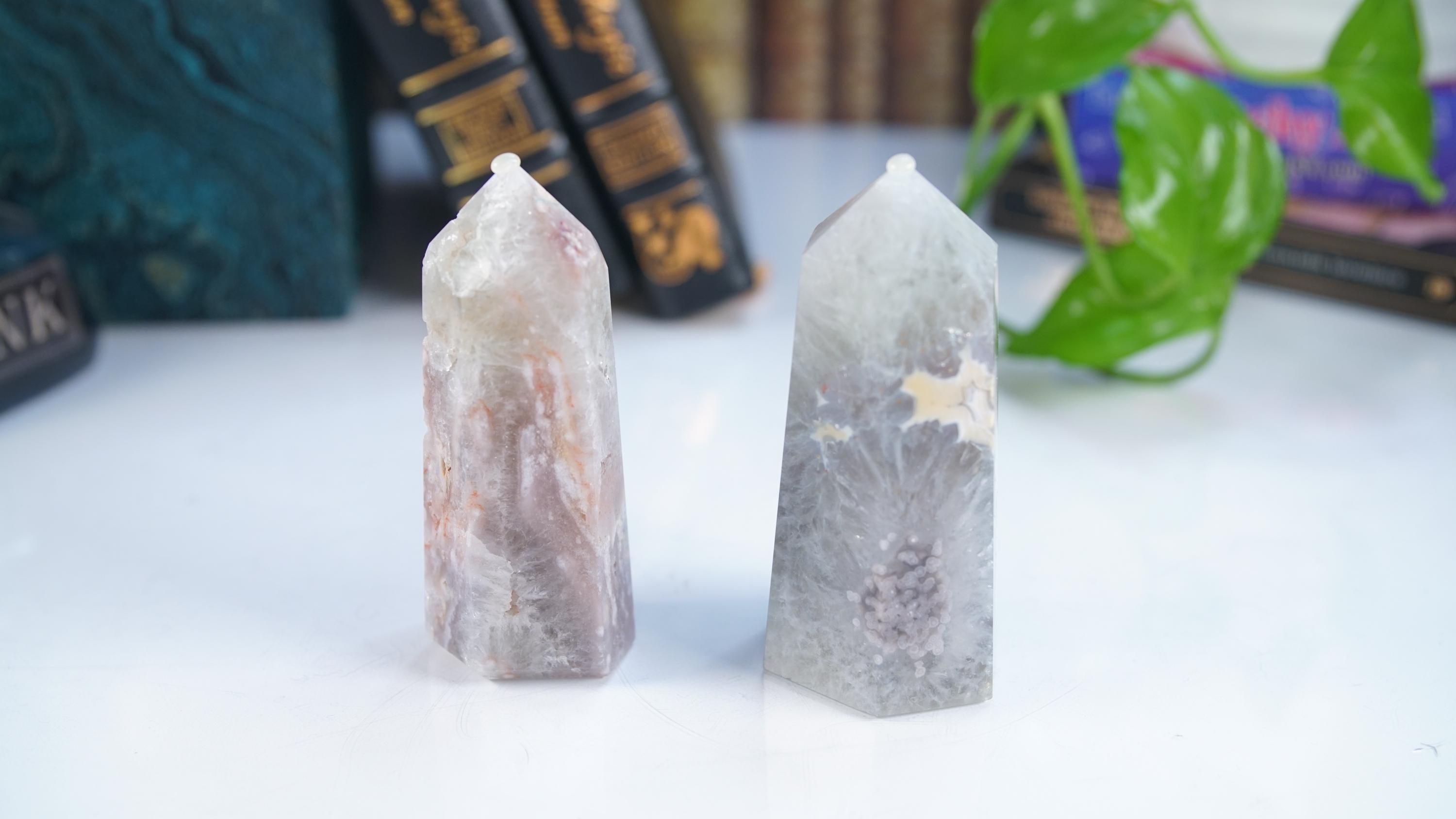 Green Quartz Pink Amethyst Tower Points Wand Spiritual Meditation Energy Reiki Quartz Stone Points Healing Love
