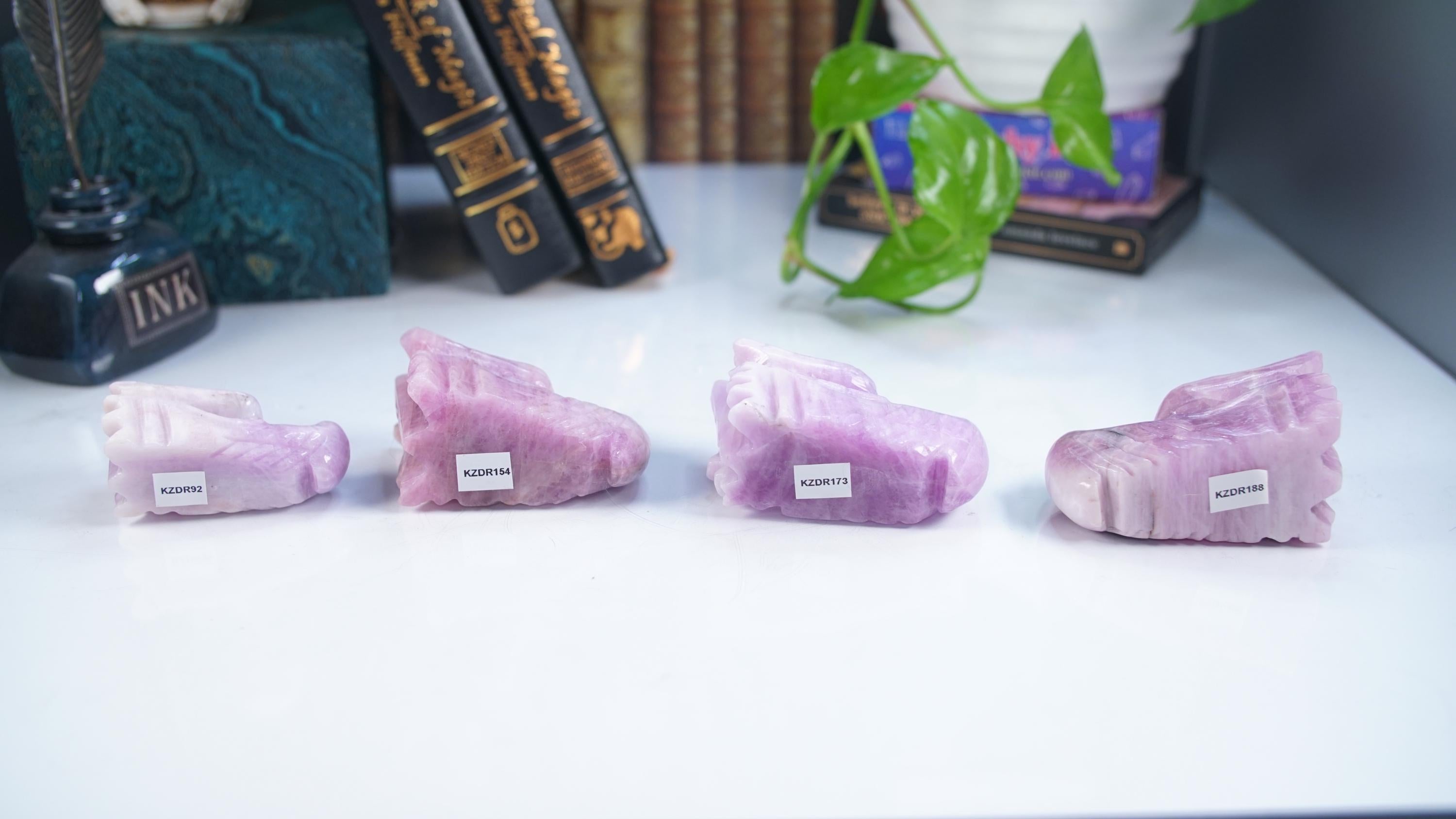 Kunzite Dragon Head Healing Crystal Druzy Moss Agate Carving Stone Statue Energy Goddess Body Energy Reiki Altar