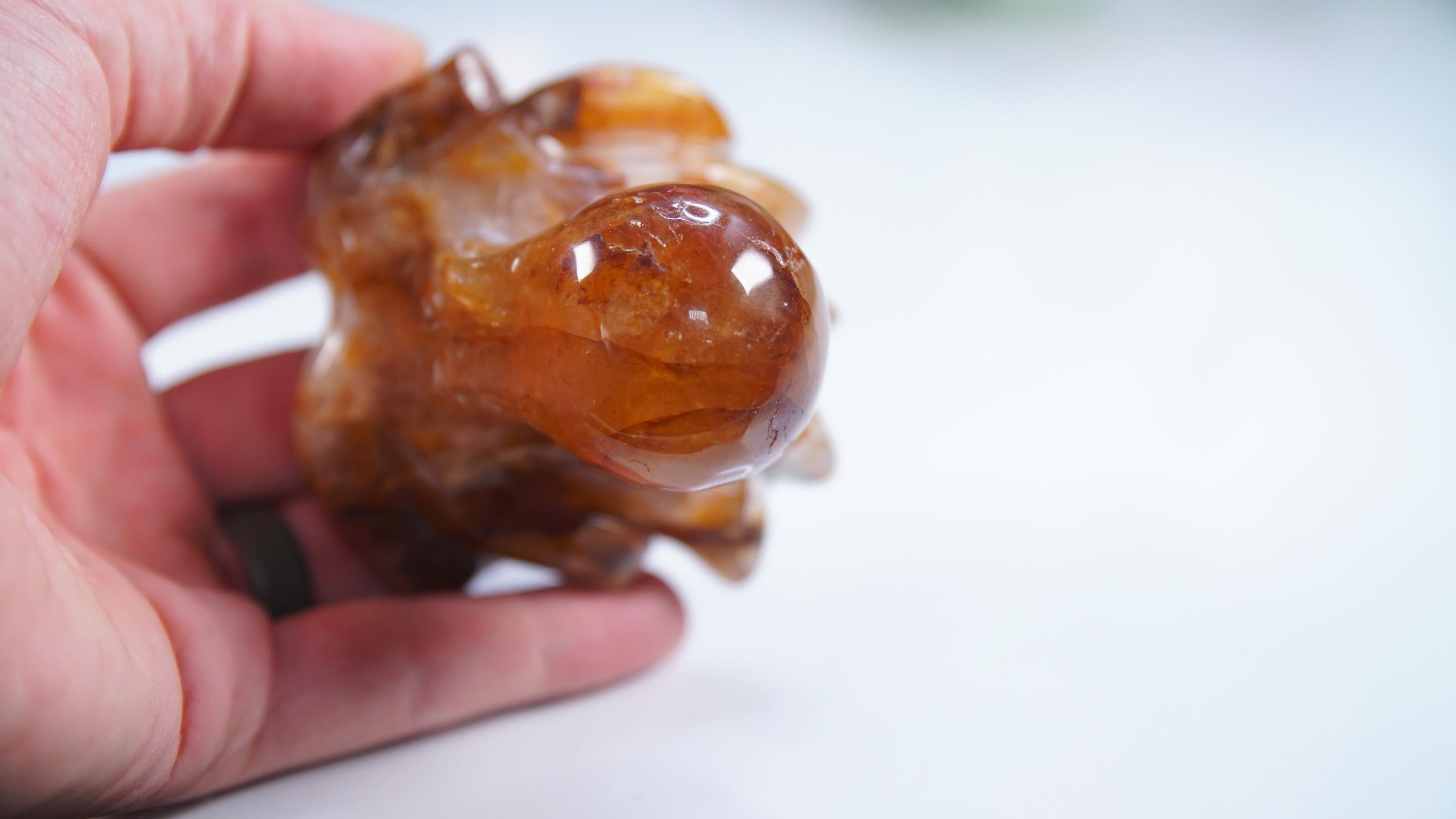 Golden Healer Octopus Stone Carving Sculpture Healing Altar Reiki Feng Shui Altar