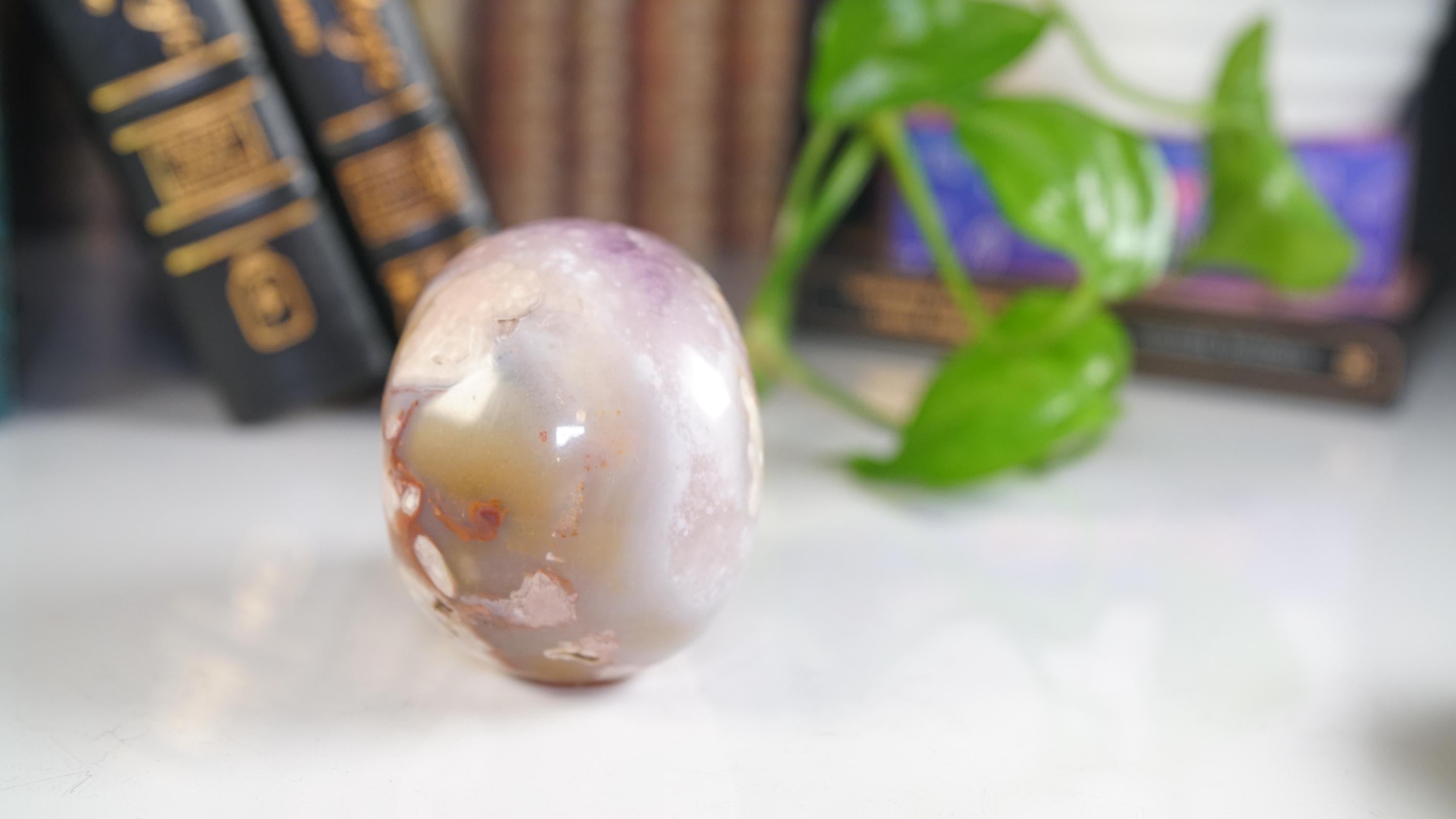 Pink Amethyst Flower Agate Skull Carving | Healing Quartz Crystal | US Seller