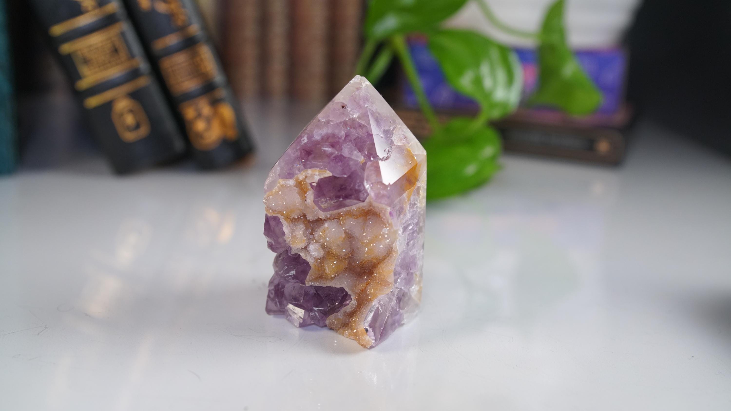DRUZY Sugar Agate Amethyst Large Tower | Quartz Stone Stunning Statement Piece Home Decor High Quality