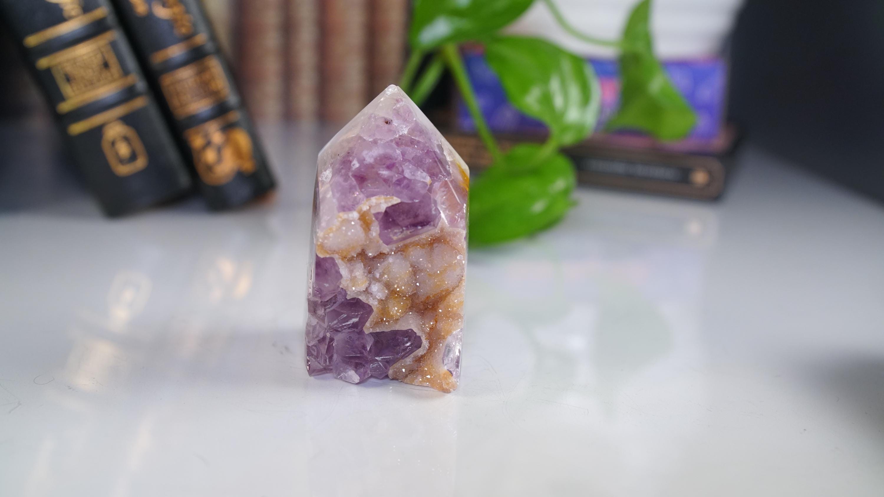 DRUZY Sugar Agate Amethyst Large Tower | Quartz Stone Stunning Statement Piece Home Decor High Quality