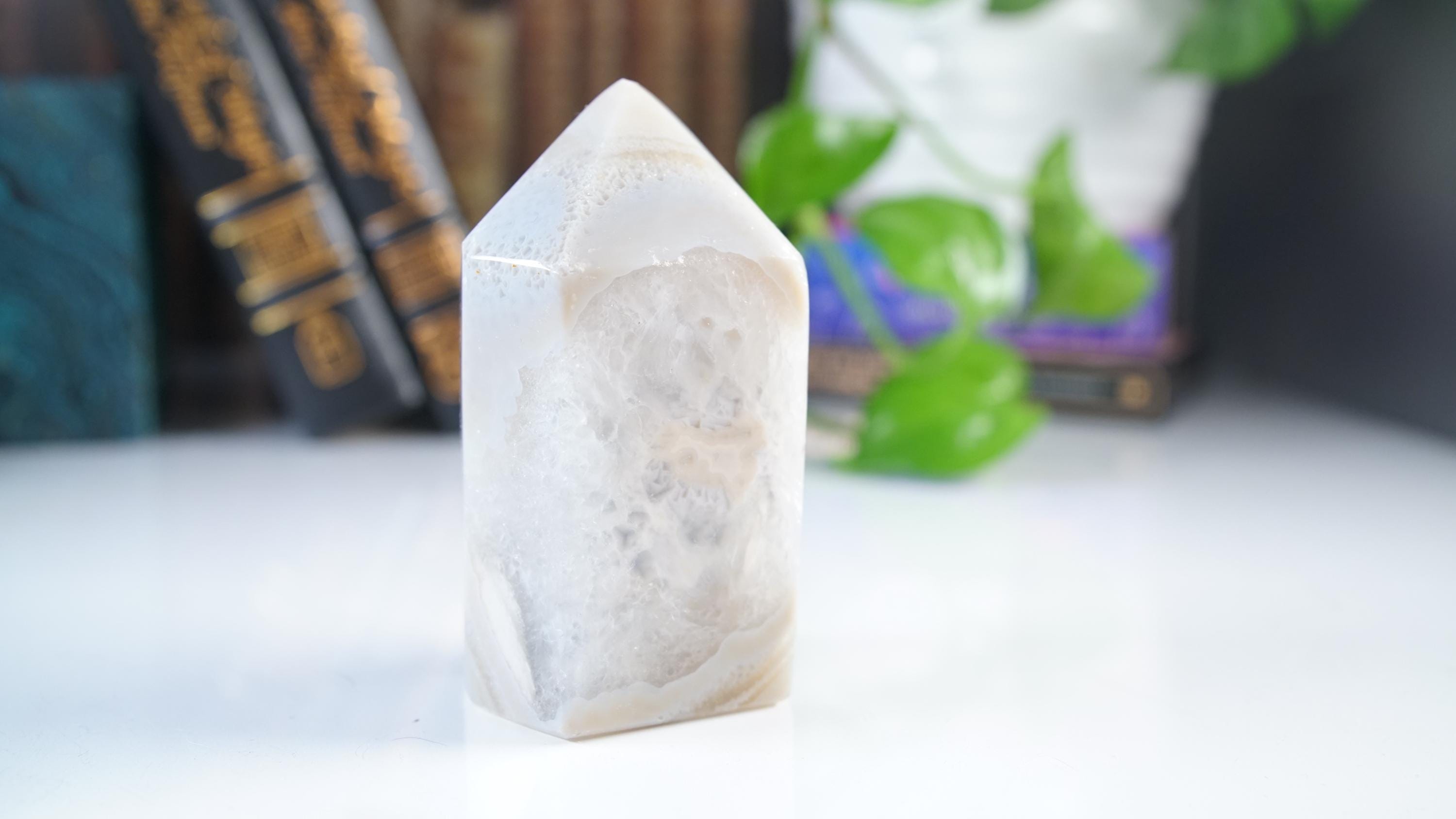 DRUZY Agate Large Tower Banded Agate Amethyst Stone Stunning Statement Piece Home Decor High Quality Large Crystal Reiki Energy Calm Balance