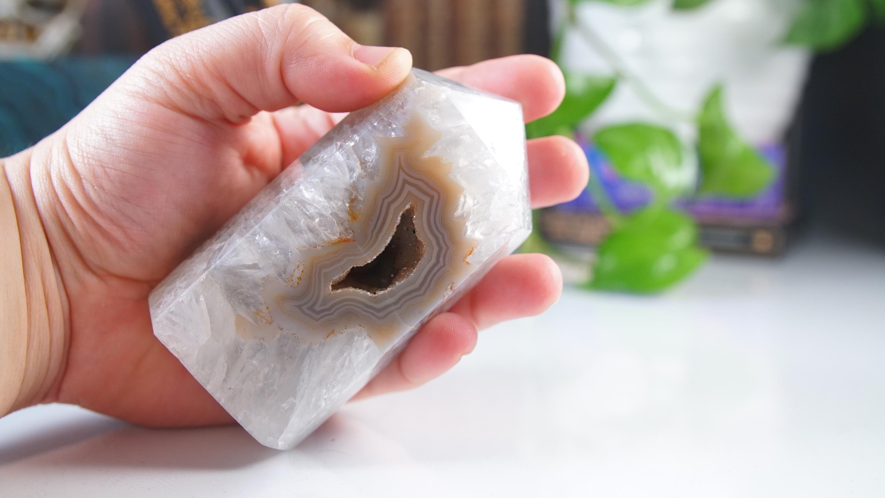 DRUZY Agate Large Tower | Quartz Stone Stunning Statement Piece Home Decor High Quality Large Crystal Reiki Energy Calm Balance