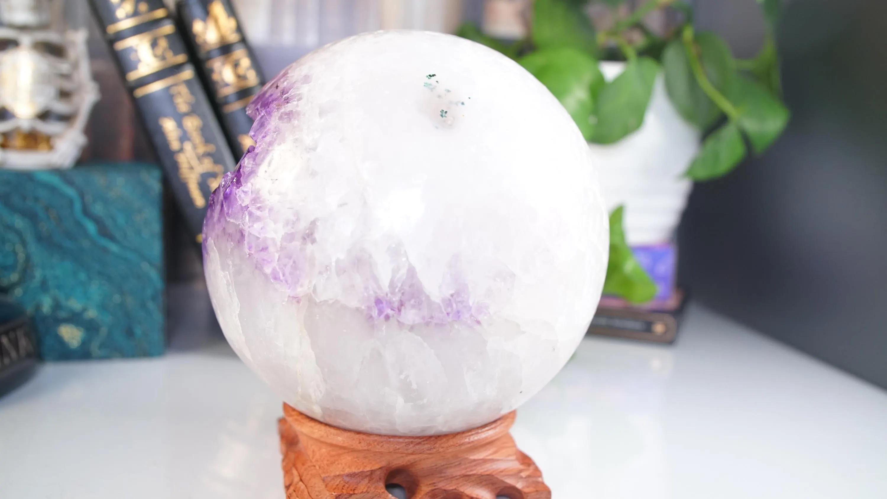 XL Druzy Phantom Amethyst Sphere | US Seller | Agate Amethyst Quartz